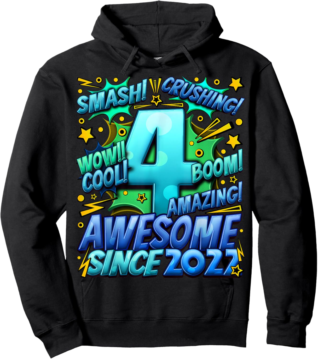 4 Year Old Gifts for Boys 4th Birthday Boy 4 Year Old Boy Hoodie - Hoodie | Black