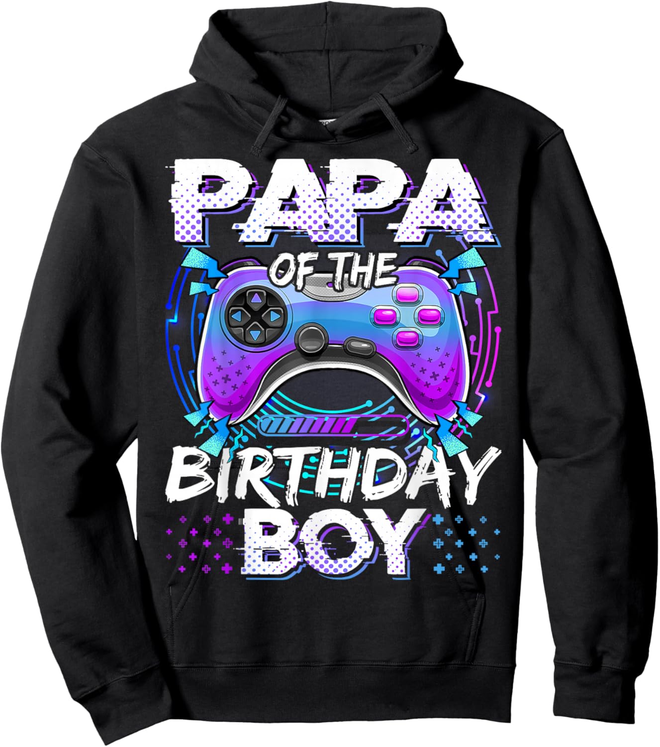 Papa of The Birthday Boy Video Game Controller Matching Hoodie - Hoodie | Black