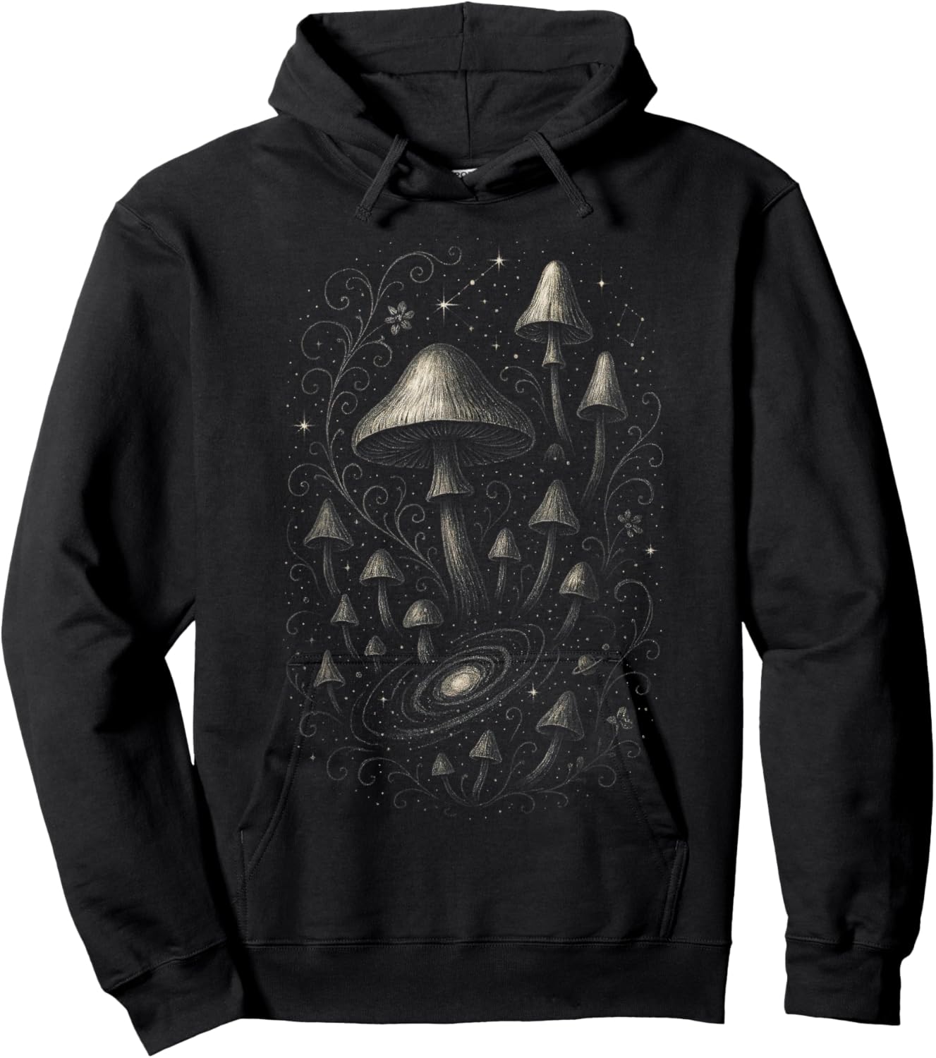 Mushroom Magic - Nature Aesthetic Hoodie - Hoodie | Black