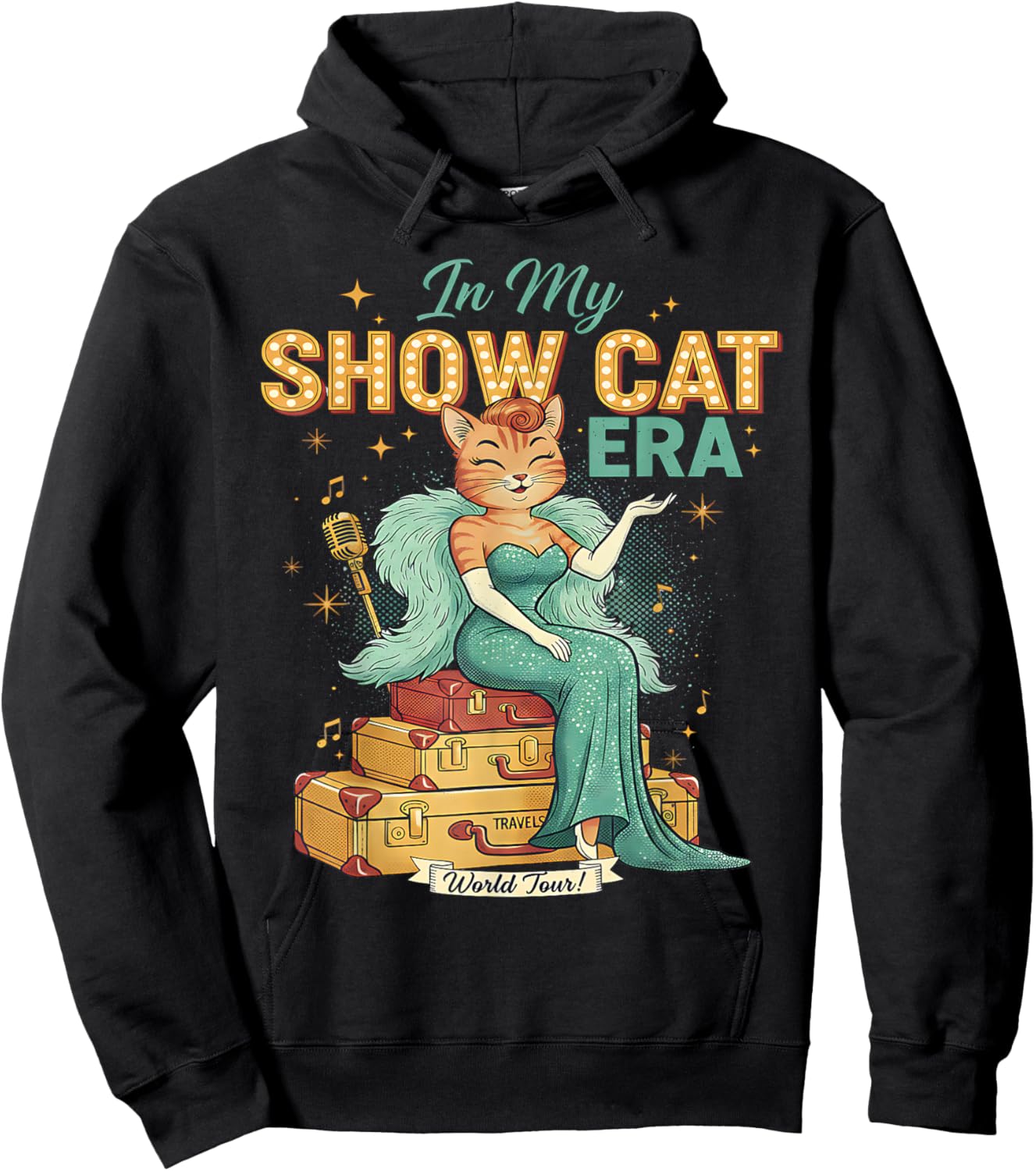 Cute Cat Vintage Style The Life of A Show Girl Hoodie - Hoodie | Black