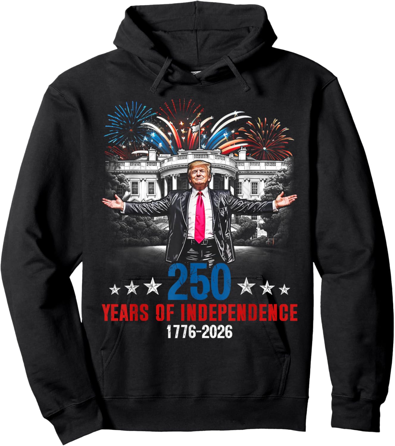 250 Years American 1776 2026 250th USA Birthday 4th of July Hoodie - Hoodie | Black