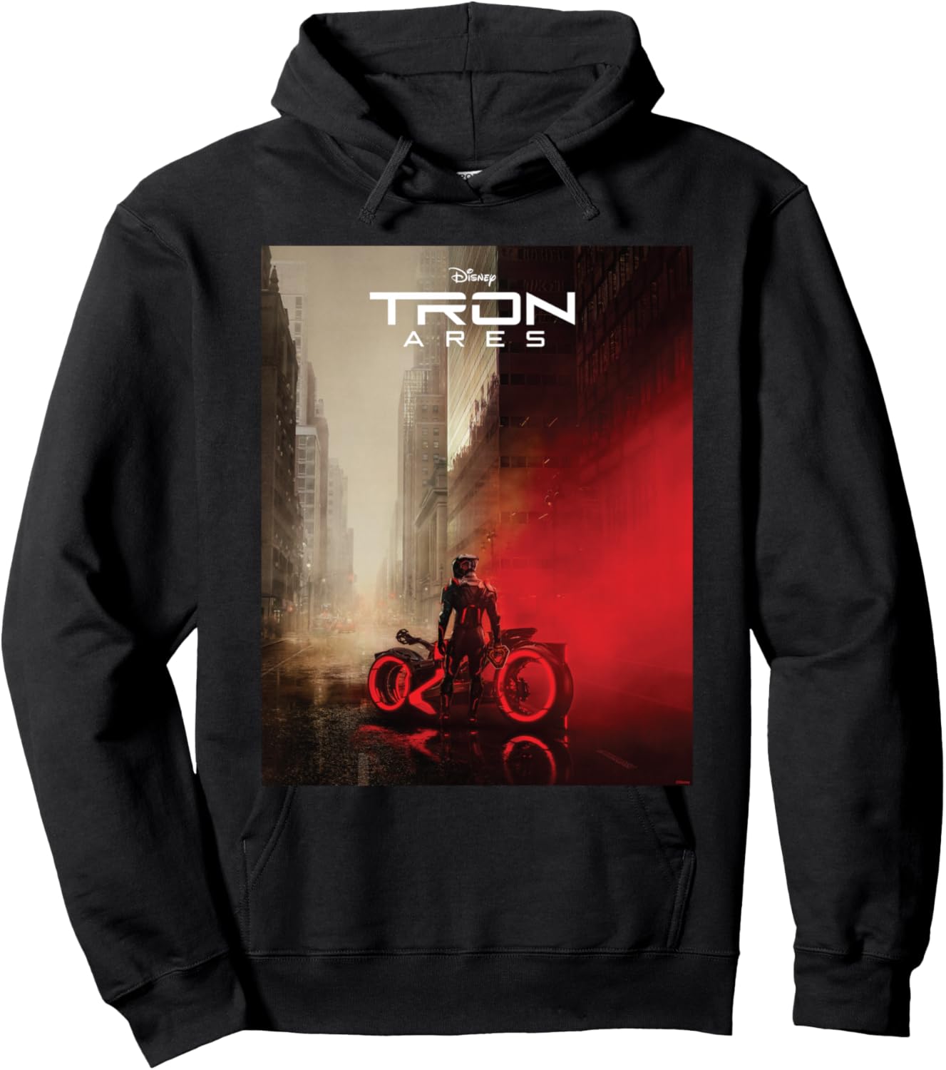 Disney TRON: Ares Lightcycle City Official Movie Poster Art Hoodie - Hoodie | Black
