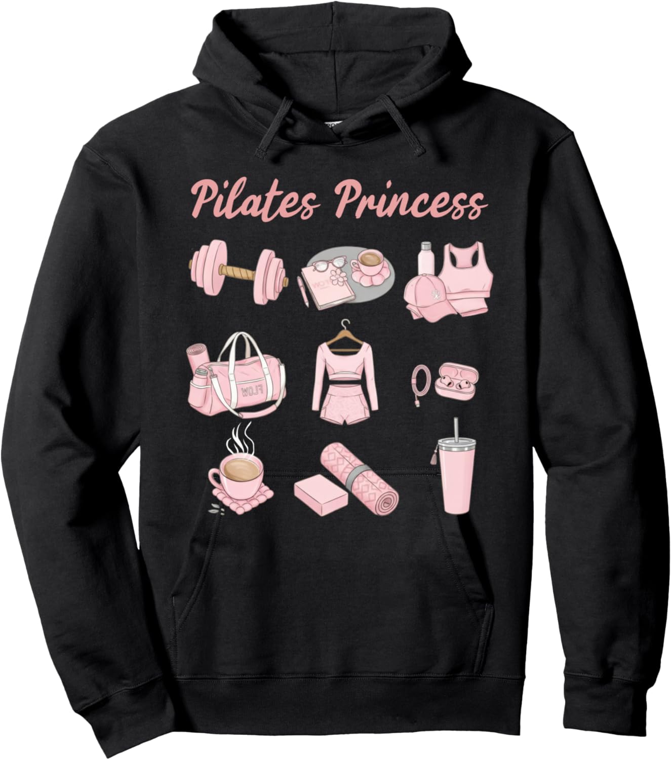 Pilates Lover Aesthetic Workout Fitness Pilates Princess Hoodie - Hoodie | Black