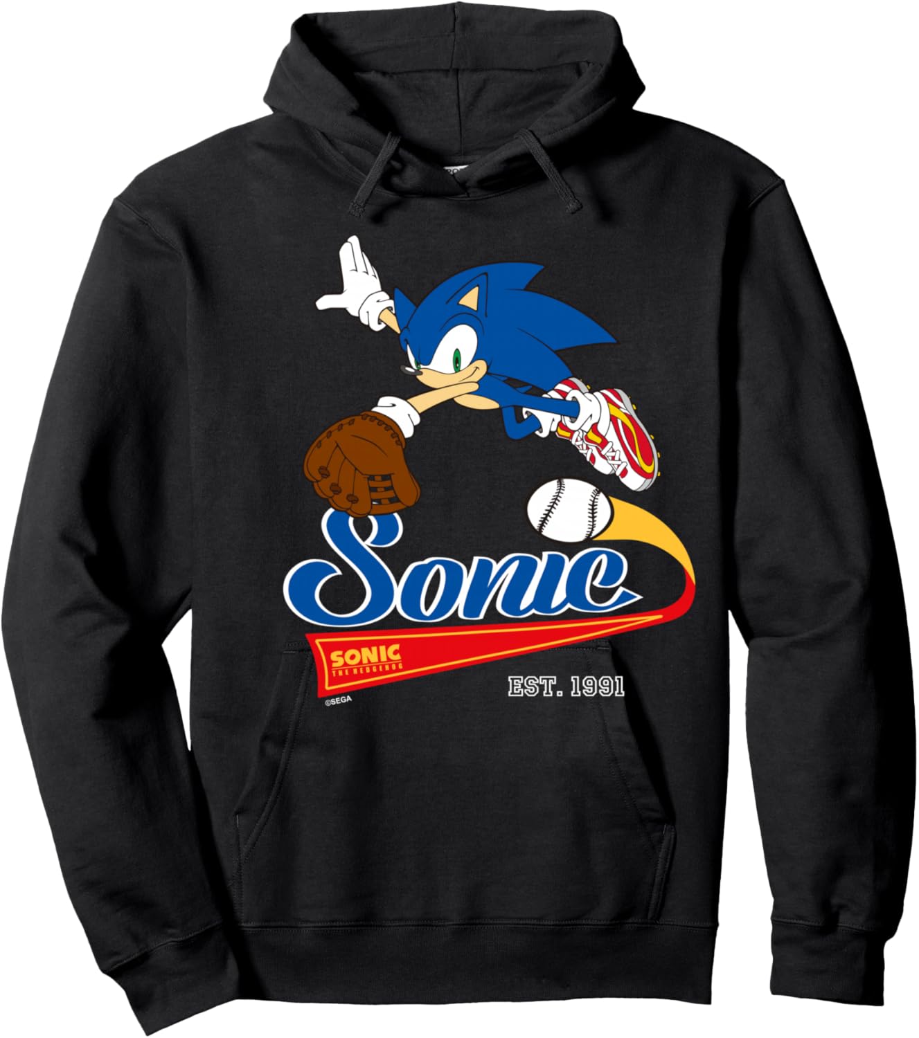 Sonic the Hedgehog - Sonic Baseball Est. 1991 Hoodie - Hoodie | Black