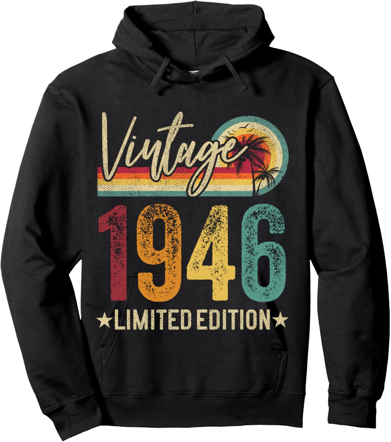 Retro 1946 80 Years Old 80th Birthday Vintage Men Women Hoodie - Hoodie | Black