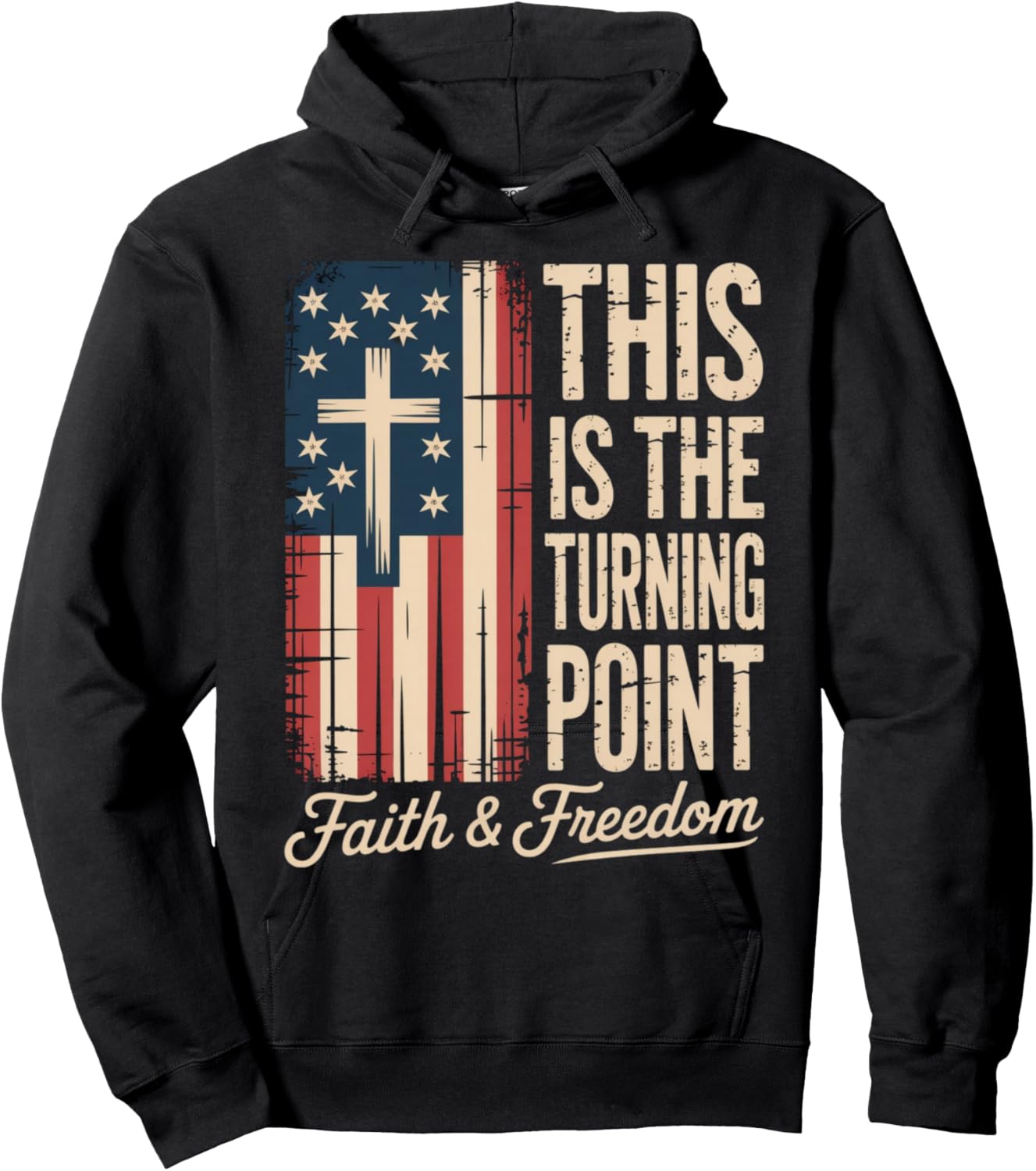 This Is The Turning Point Patriotic Faith USA Hoodie - Hoodie | Black