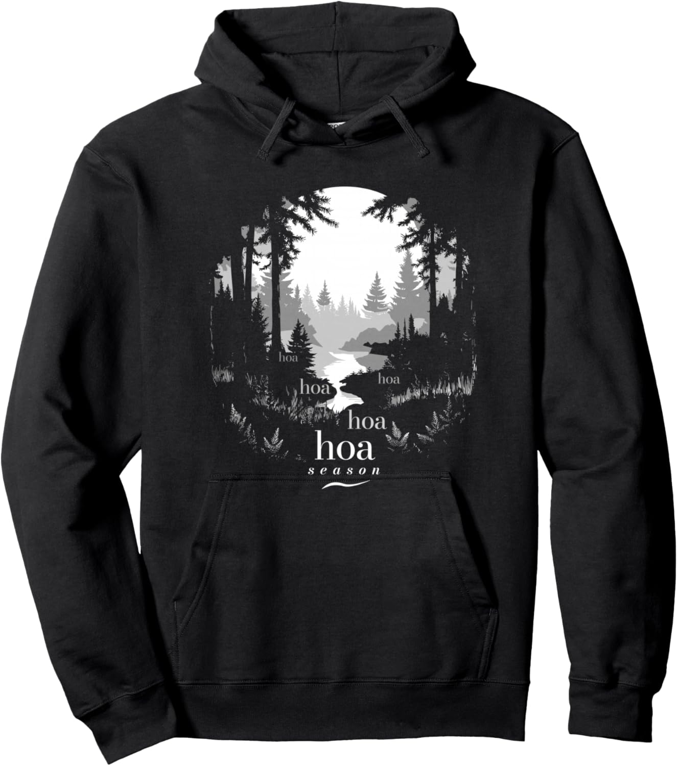 Hoa Hoa Hoa Hoa Hoa Season Autumn Fall Forest Trendy Graphic Hoodie - Hoodie | Black