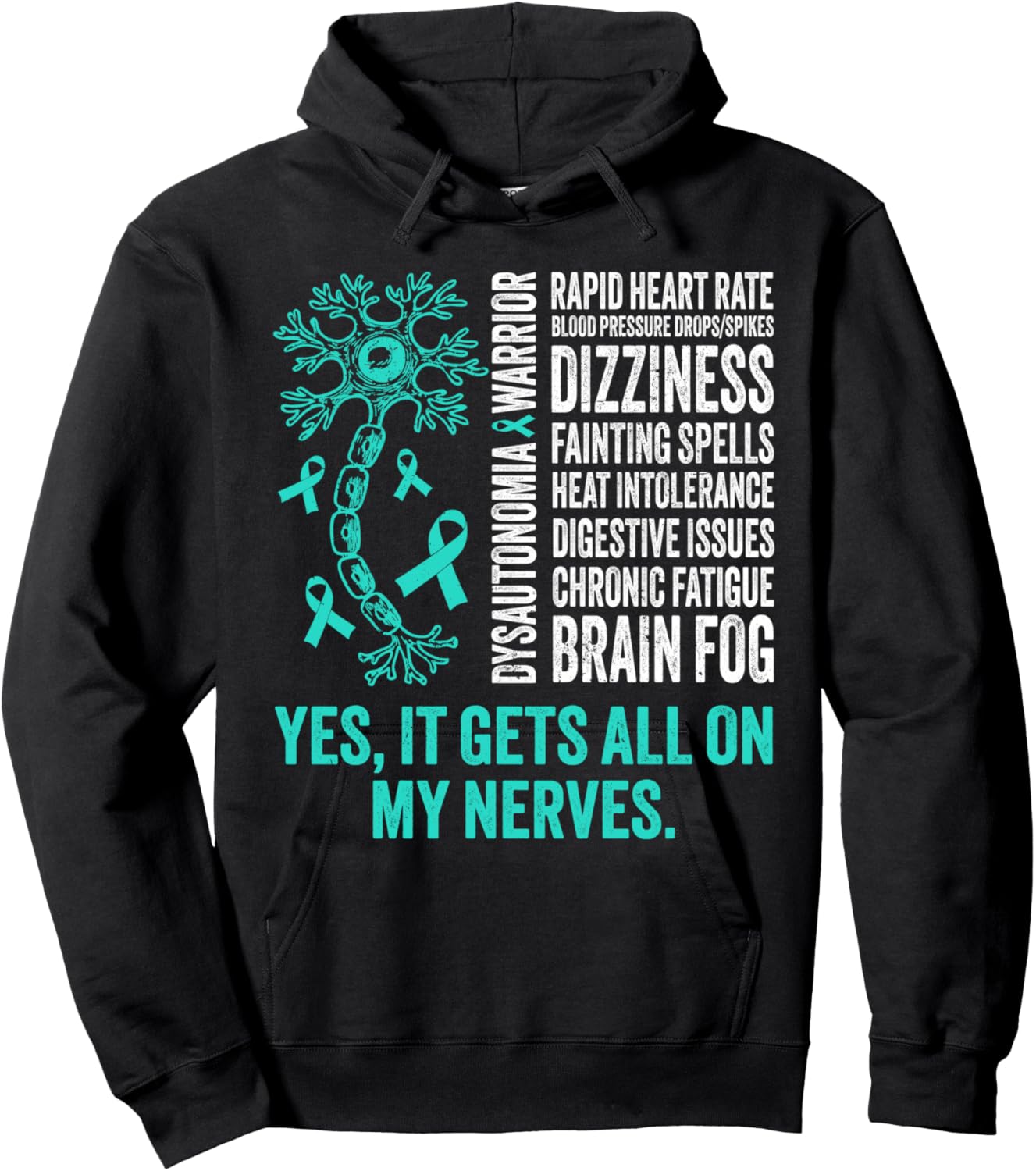 Dysautonomia Warrior Dysautonomy Awareness Pots Warrior Hoodie - Hoodie | Black