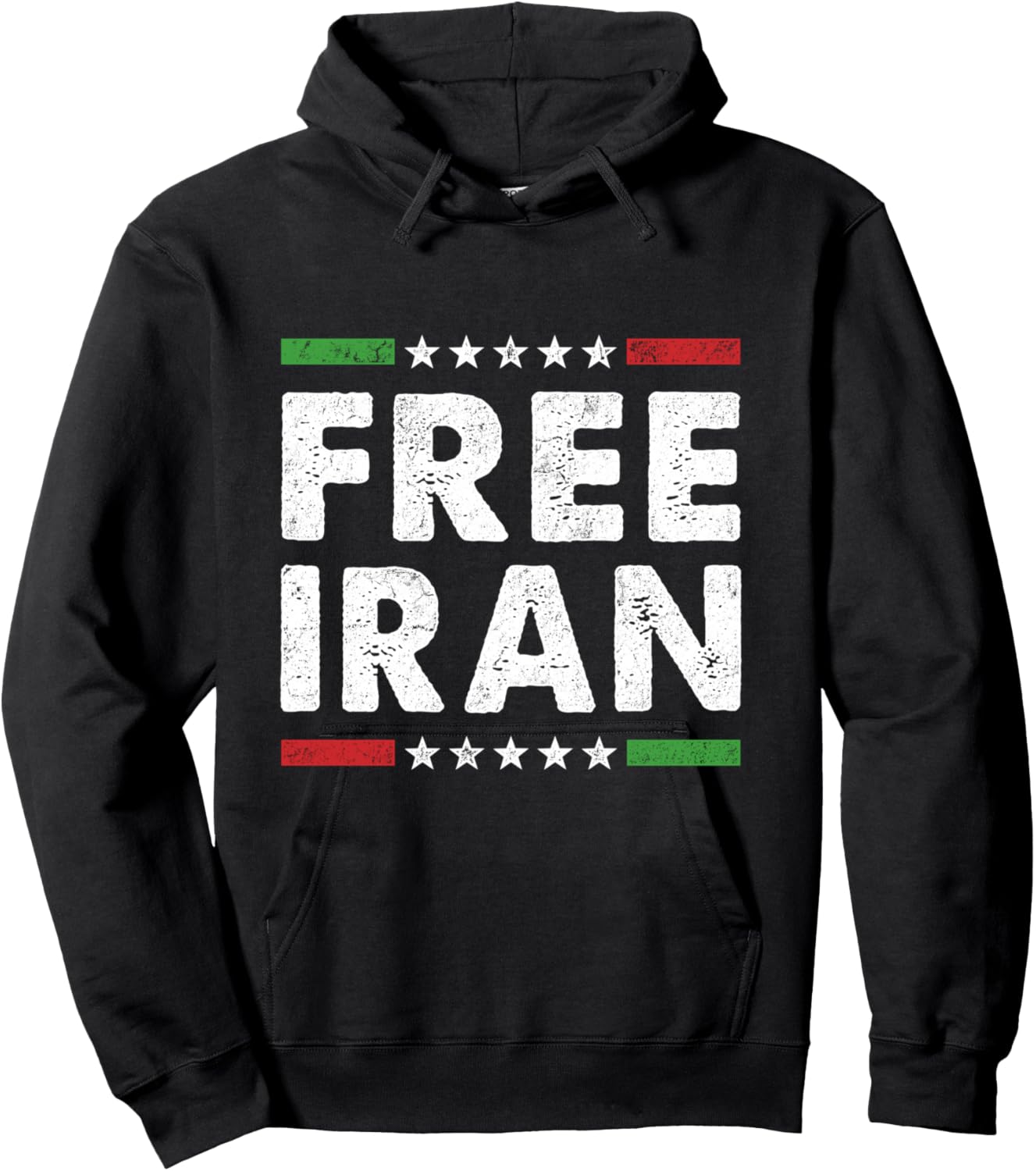 Free Iran Symbol Flag Heartbeat Freedom Love Men Women Hoodie - Hoodie | Black