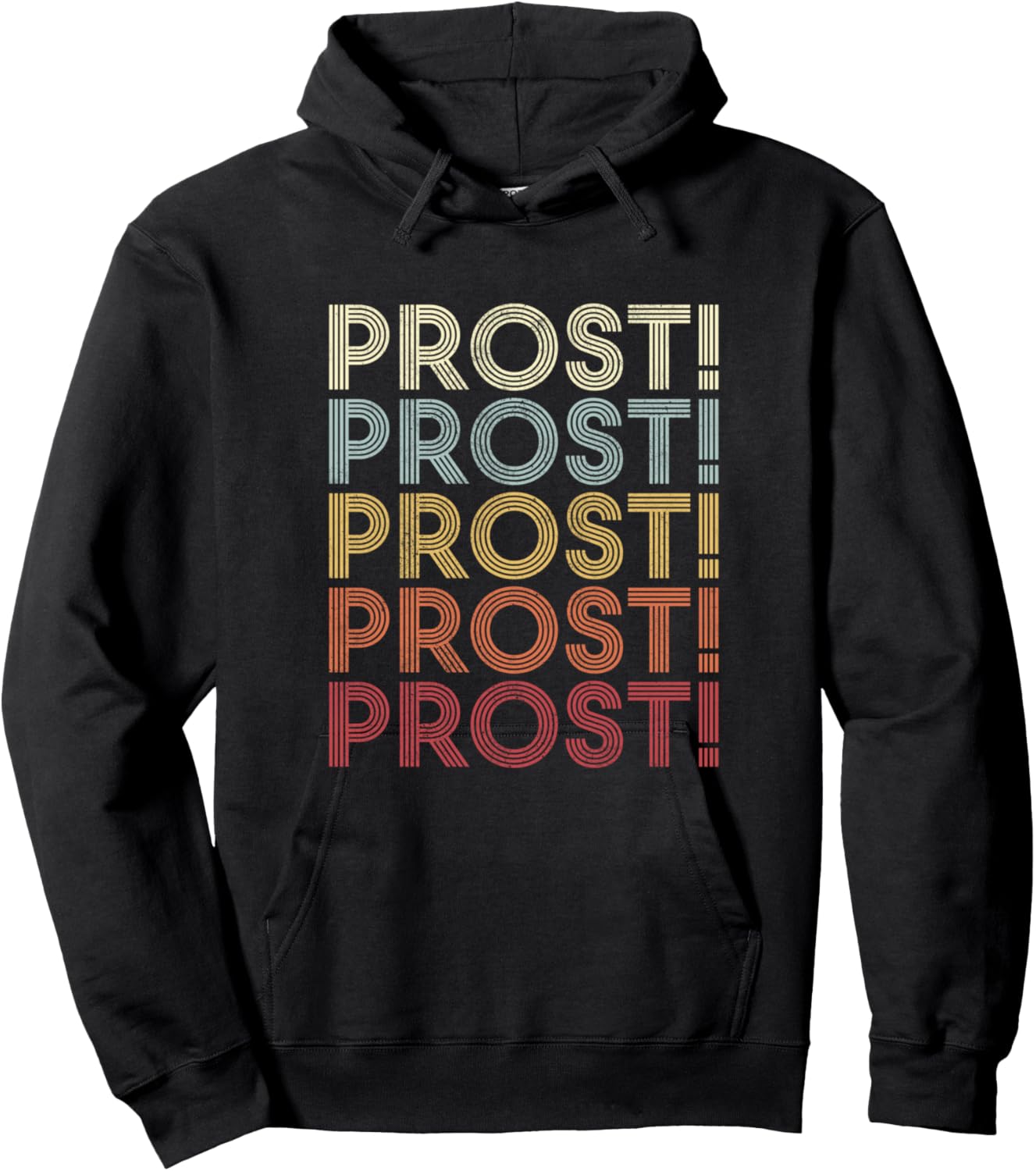 Oktoberfest Prost Funny German Cheer Vintage Beer Drinking Hoodie - Hoodie | Black