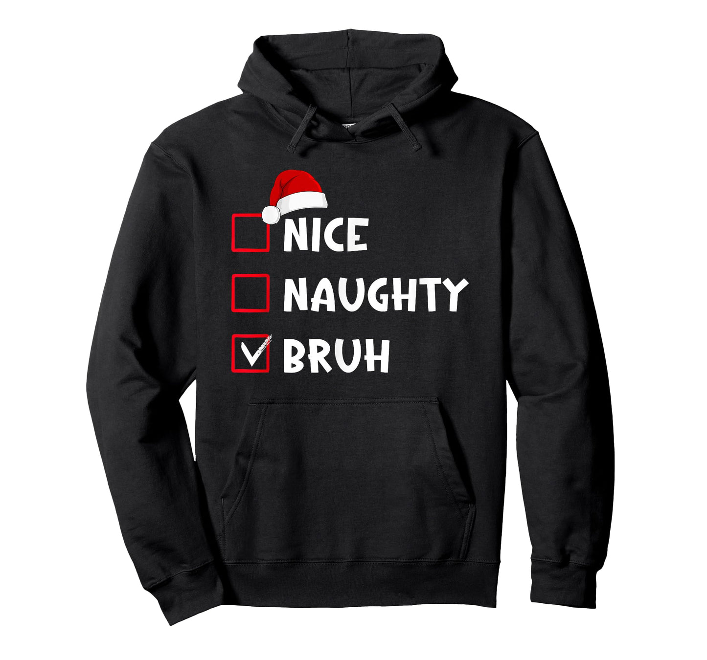 Nice Naughty Bruh Funny Christmas List T-Shirt