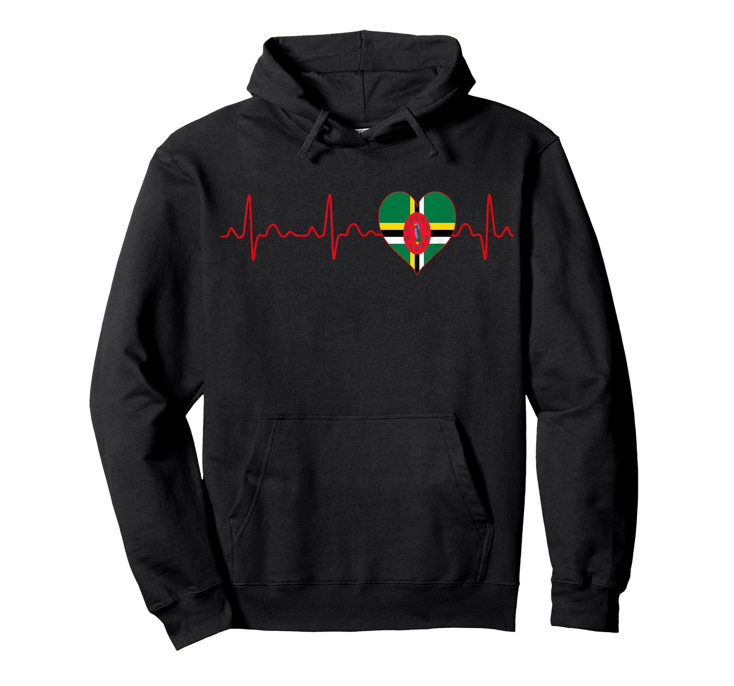 Dominica Flag Heartbeat EKG Patriotic National Souvenir T-Shirt