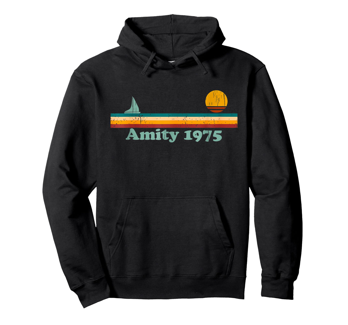 Amity 1975 Retro Sailboat and Sunset Design Gifts Idea T-Shirt