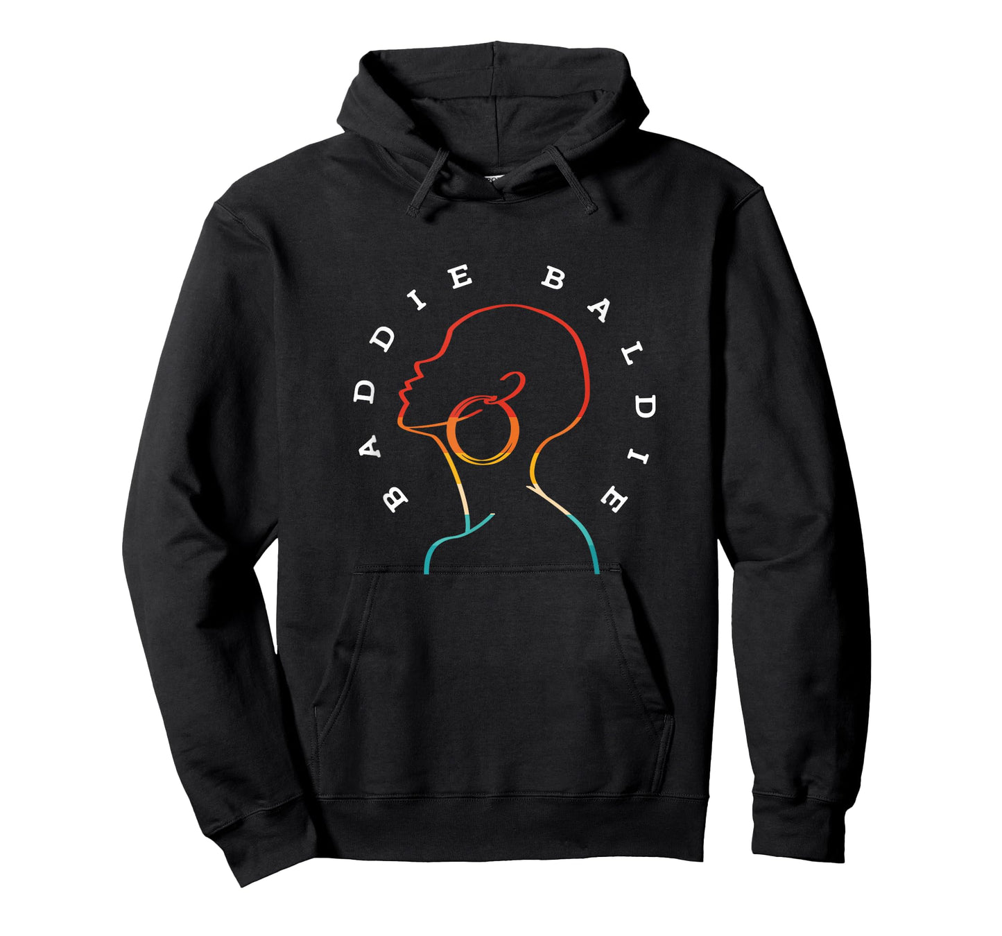 Retro Black Bald Woman Baddie Baldie Afro Woman T-Shirt