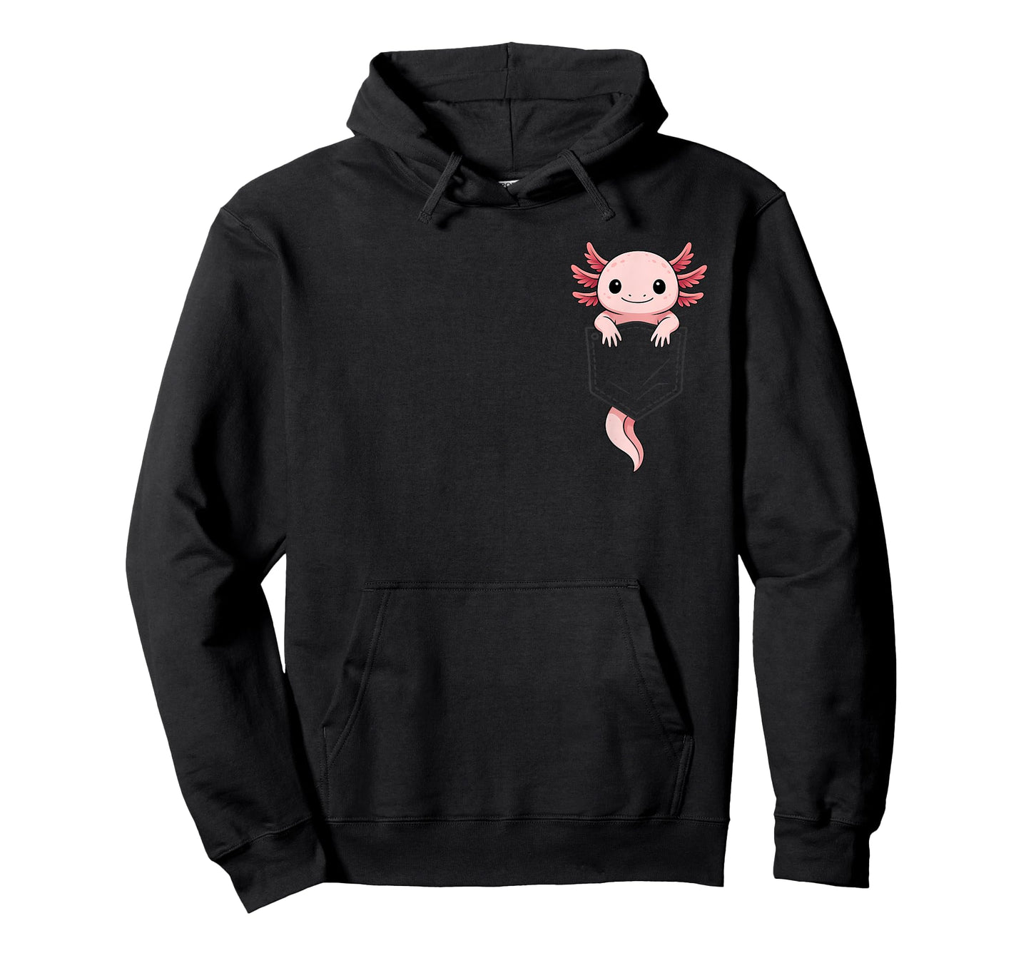 Funny Axolotl Peeking in Pocket Animal Lover Men Women Kids T-Shirt