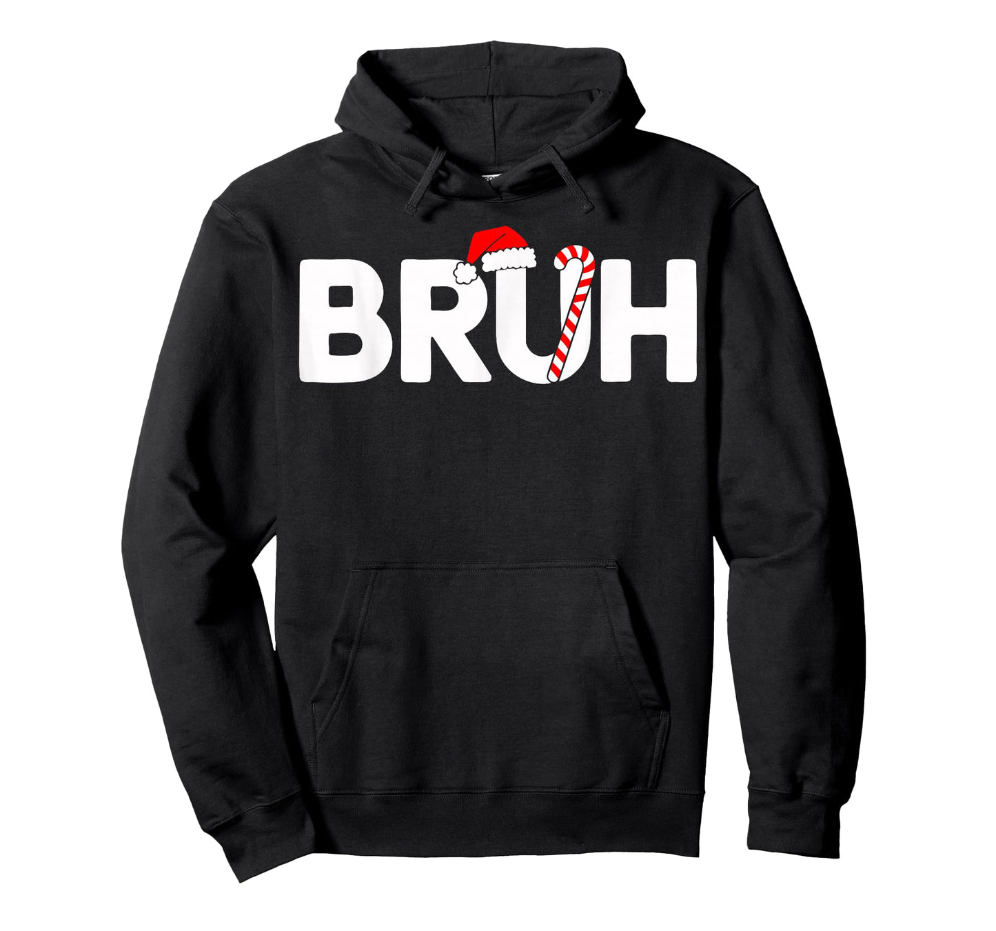 Bruh Funny Christmas Santa Hat Teens Boys Kids Xmas Pajamas T-Shirt