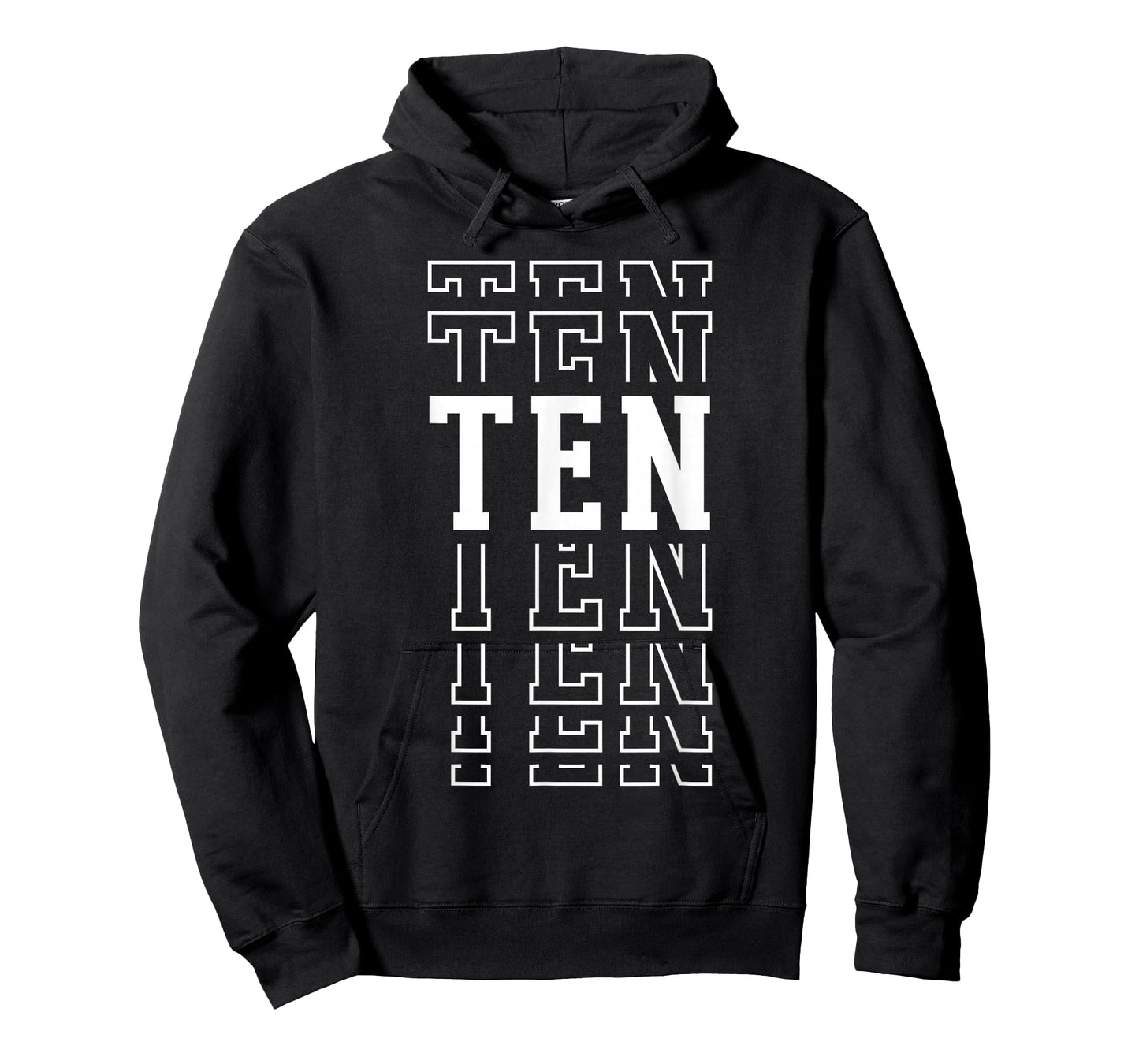 Ten 10th Birthday Layered Text 10 Year Old T-Shirt