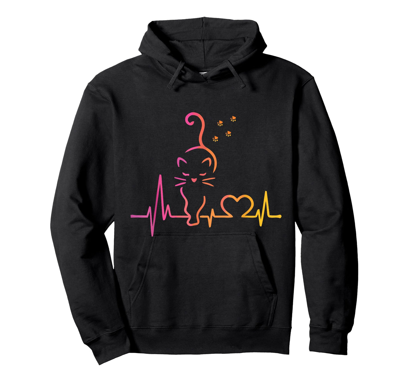 Heartbeat Cat Lover Animal Silhouette Cute Cat T-Shirt