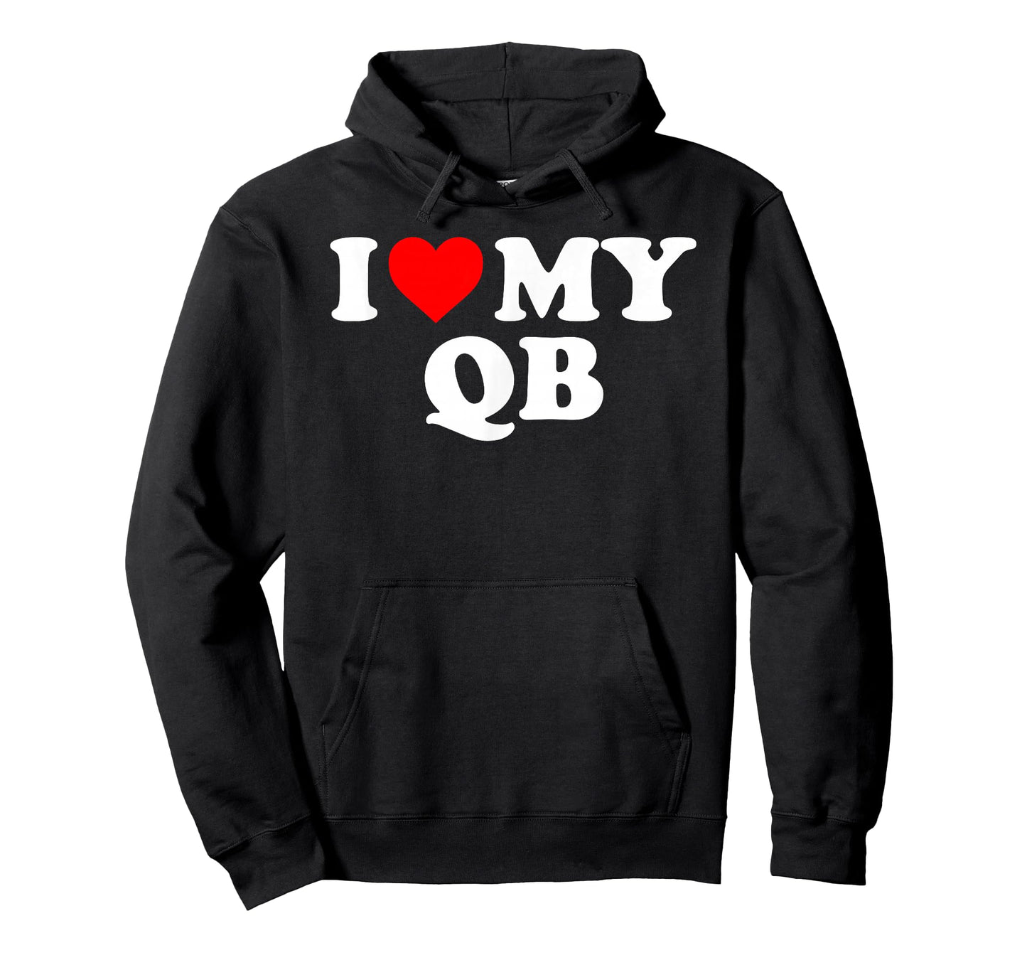 I Love My QB - Red Heart T-Shirt
