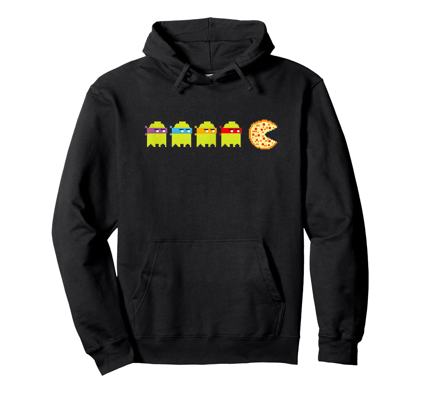 8-Bit Vintage Ghost Turtle Chasing Pizza Retro Arcade Game T-Shirt