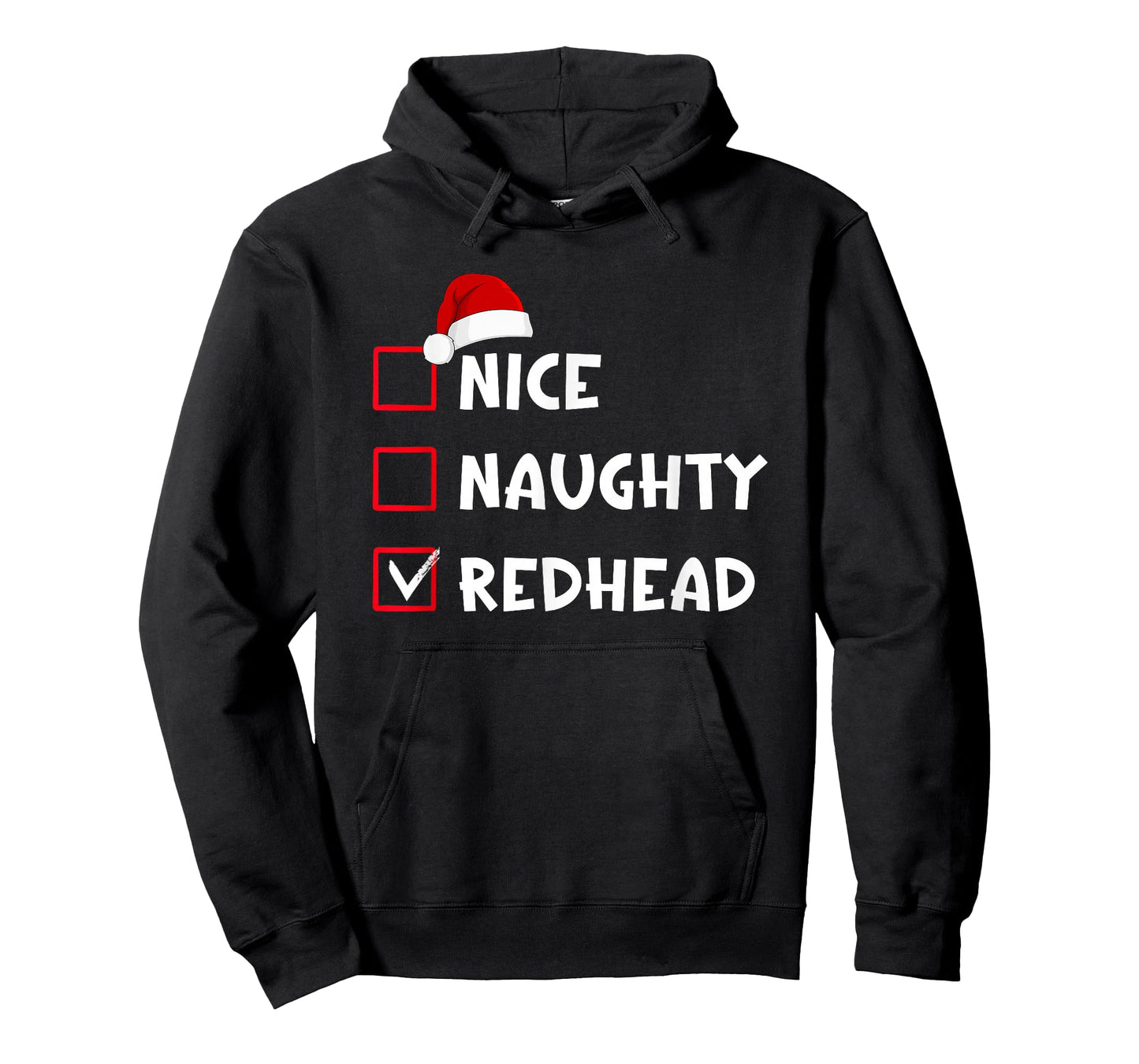 Nice Naughty Redhead Funny Christmas List T-Shirt