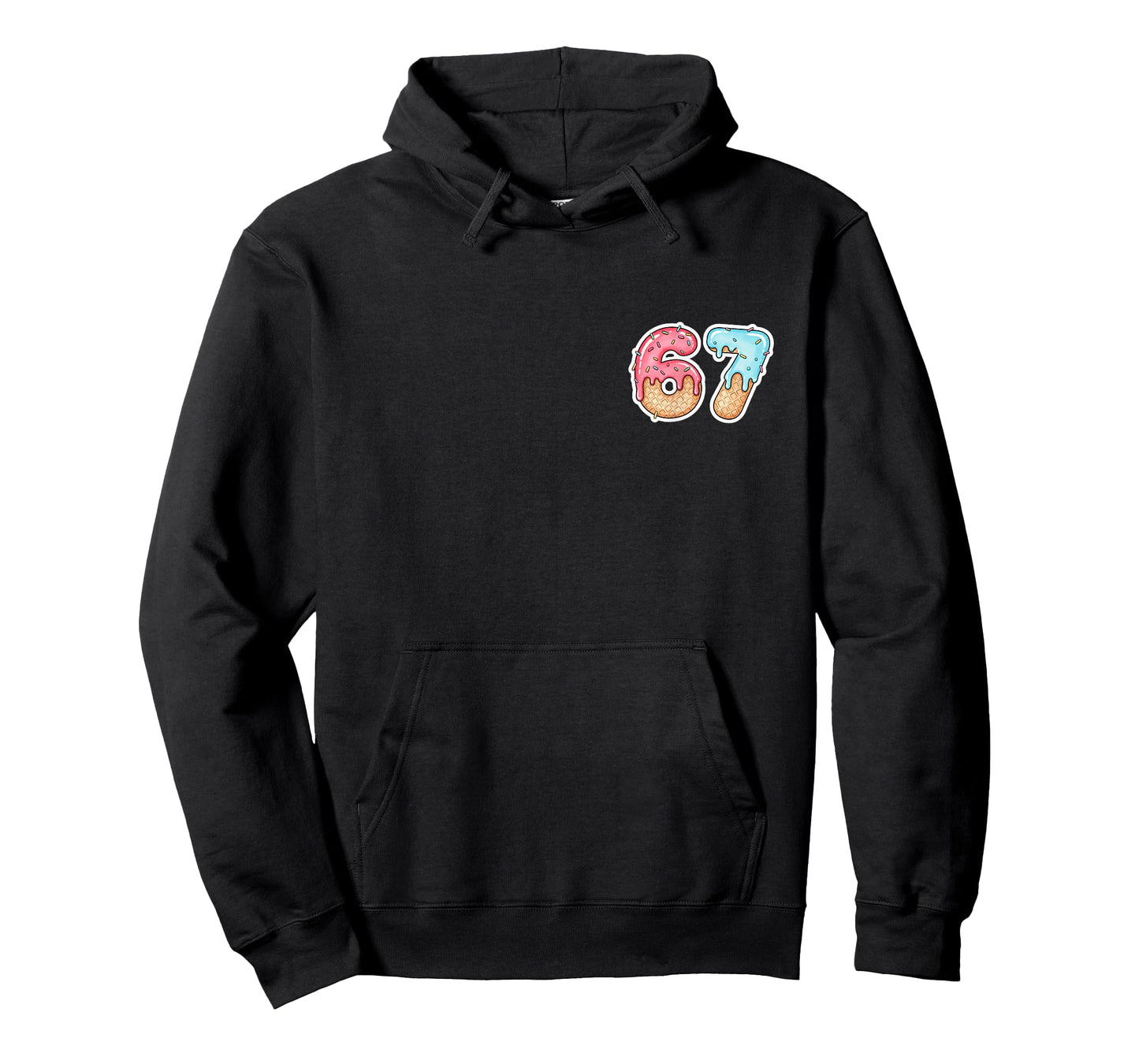 67 Ice Cream Drip Meme Funny Six Seven Gen Alpha (On Back) T-Shirt