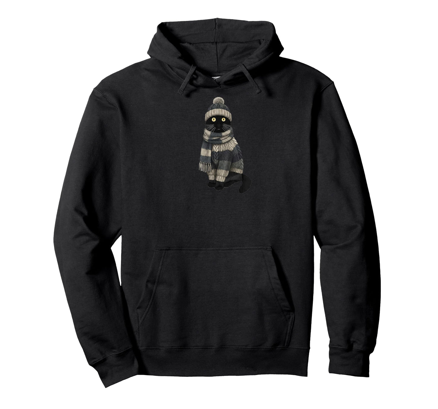 Black Cat in Knitwear for Catlovers Funny Kitten T-Shirt
