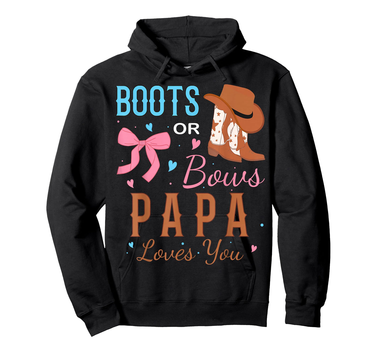 Boots Or Bows Papa Loves You Gender Reveal Party T-Shirt