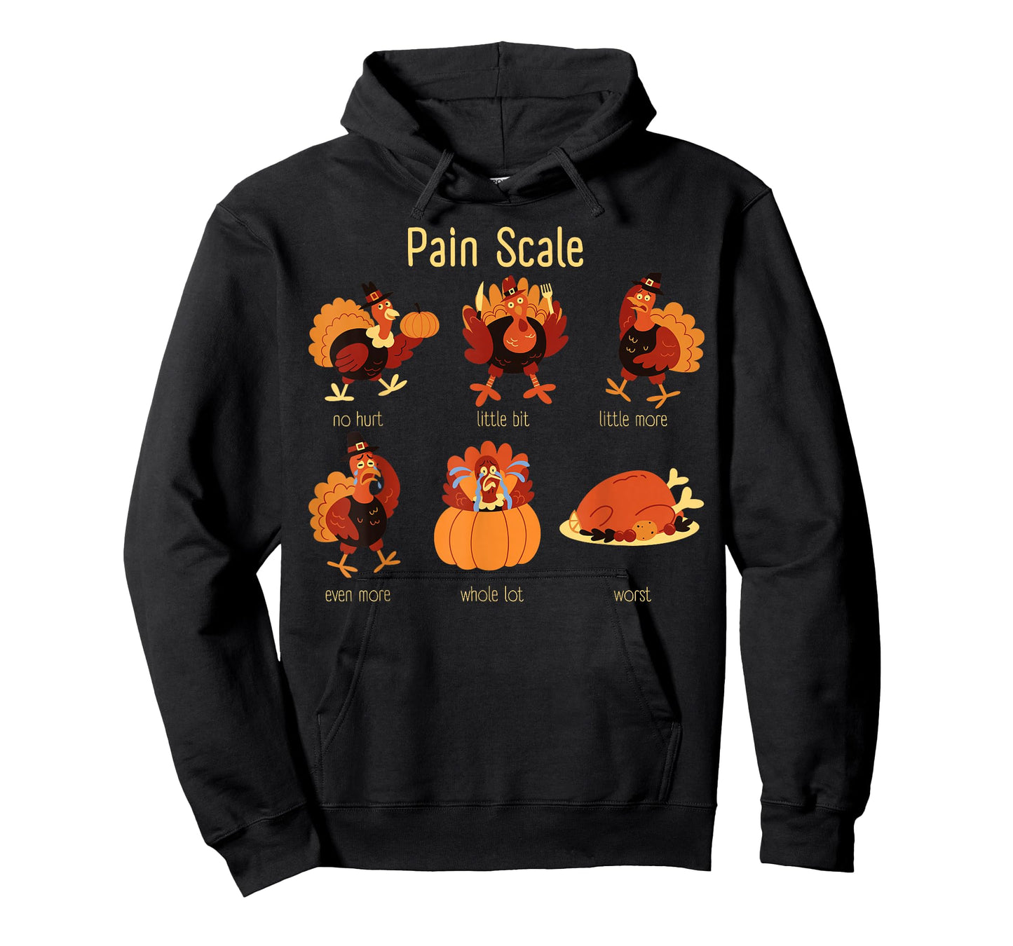 Funny Pain Scale Turkey Thanksgiving Nurse Fall Autumn T-Shirt
