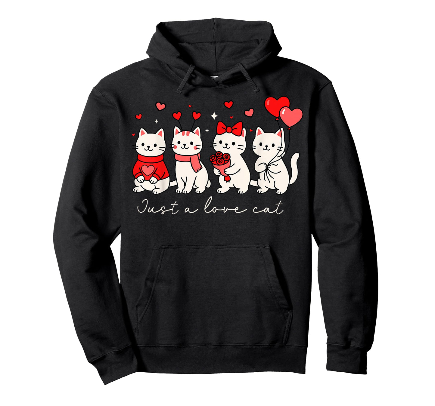 Just A Love Cat for Girls Kid Women Teen Boys Valentines Day T-Shirt