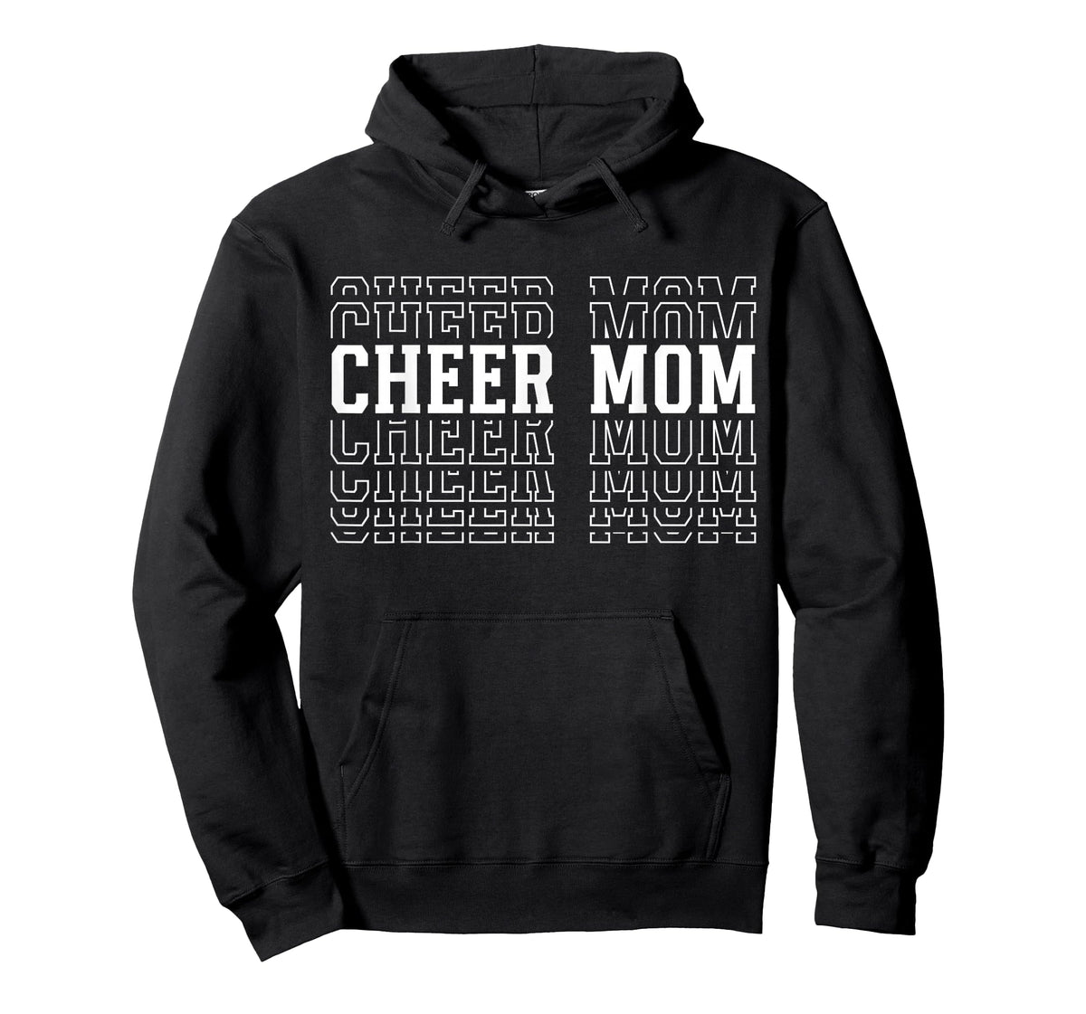 Cheer Mom Funny Layered Text Mother Cheerleader T-Shirt