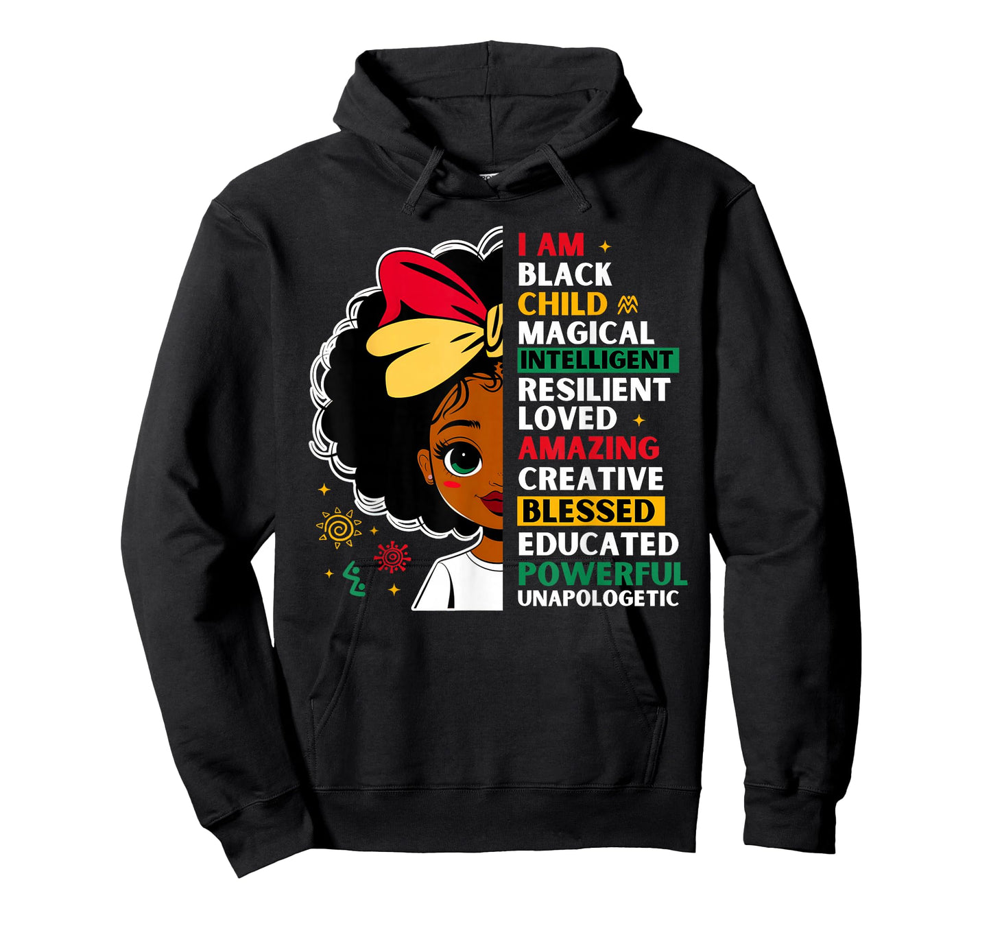 Black History Month African American Girls Kids Melanin T-Shirt