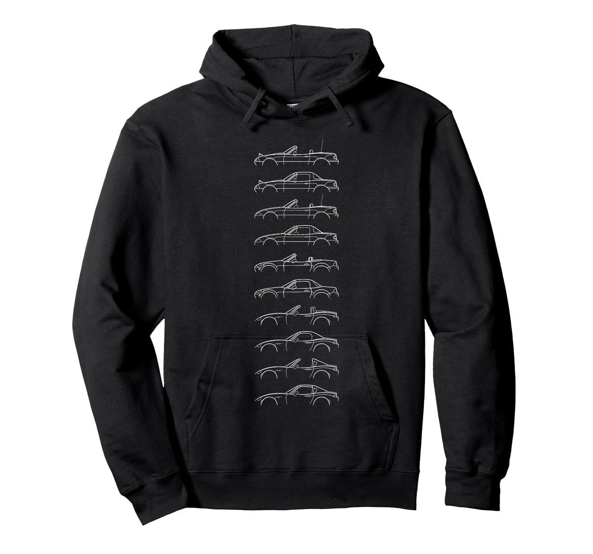 Every Miata Ever! NA NB NC ND Convertible T-Shirt