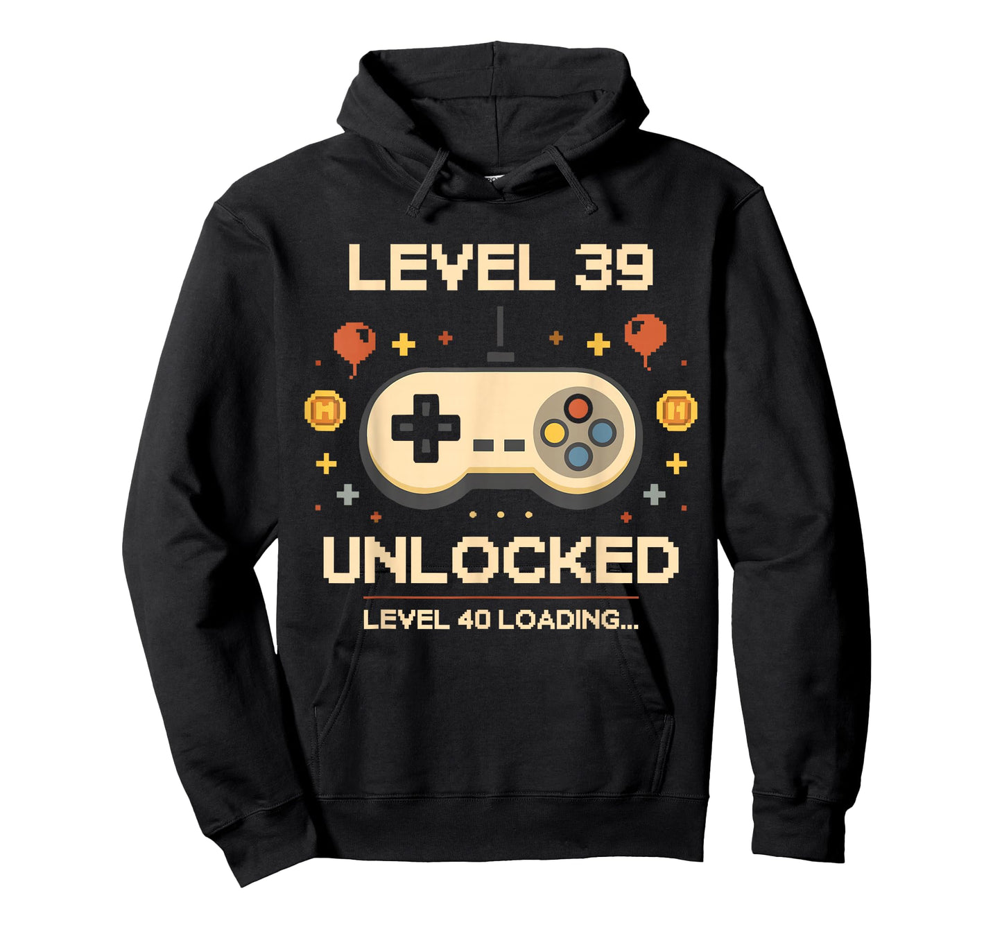 Funny Level 39 Unlocked Gamer 39th Birthday Video Game Pixel T-Shirt