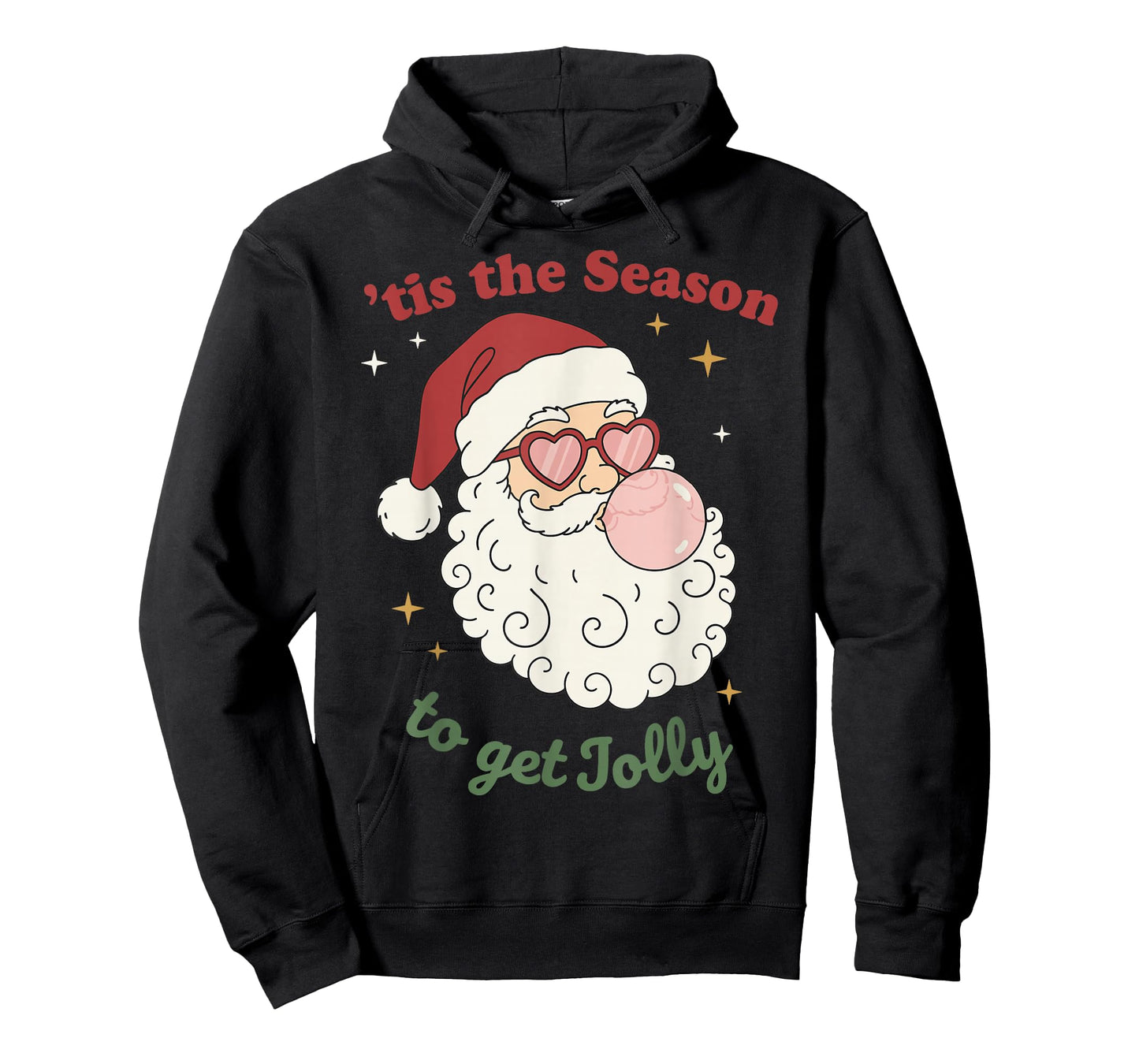 Retro Santa Claus Bubble Gum Tis The Season to Get Jolly T-Shirt