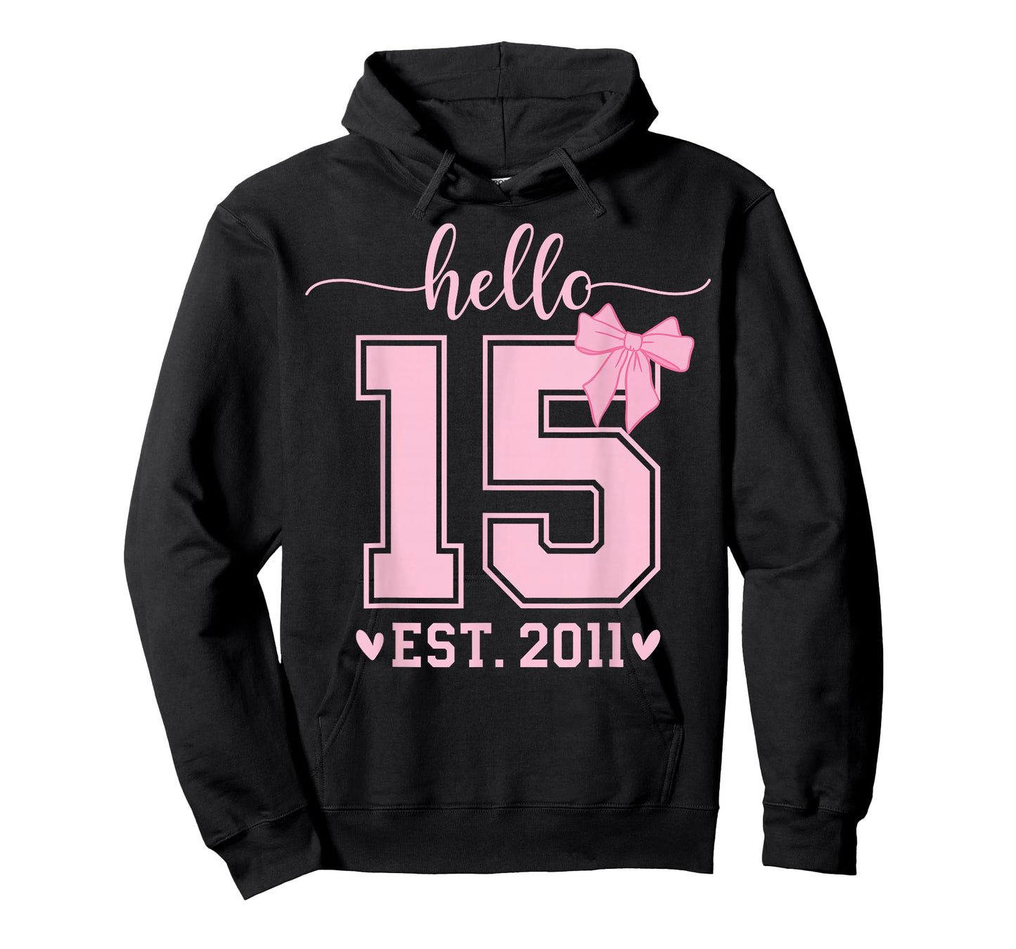 Hello Fifteen EST 2011 15th Birthday Coquette 15 Year Girl T-Shirt