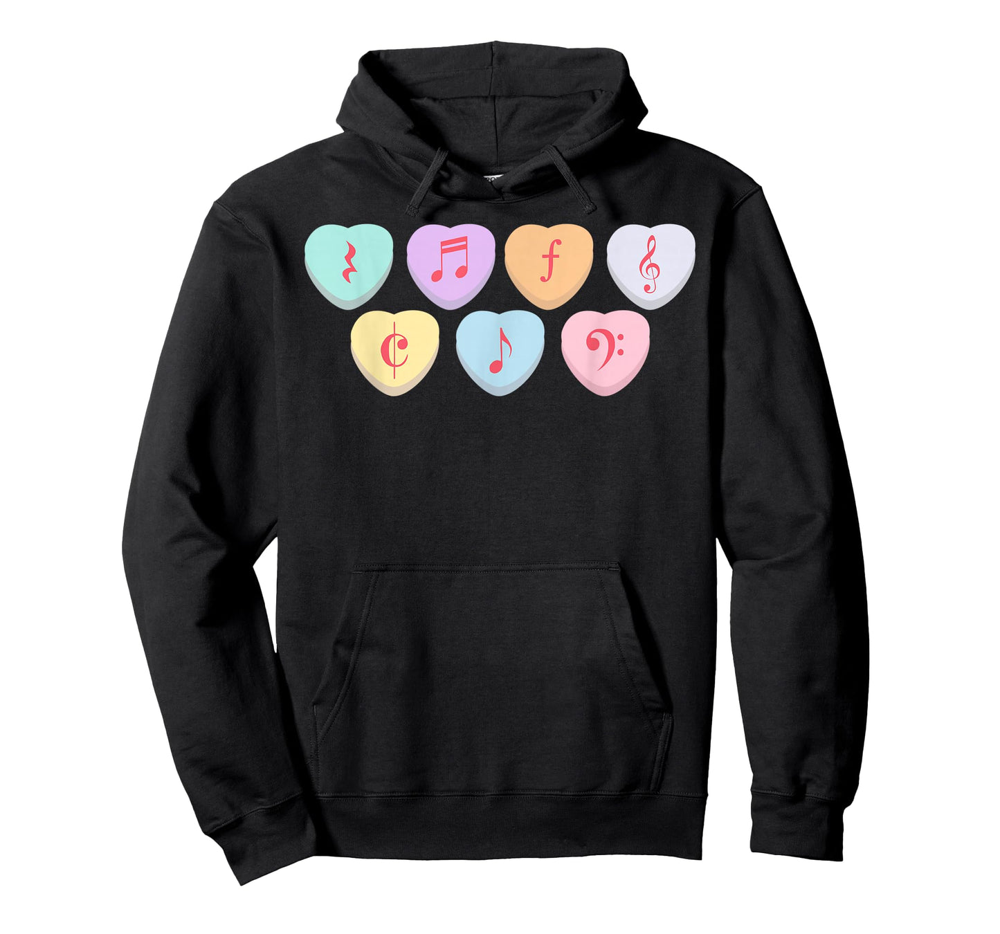 Music Teacher Valentines Candy Heart Musical Notes T-Shirt