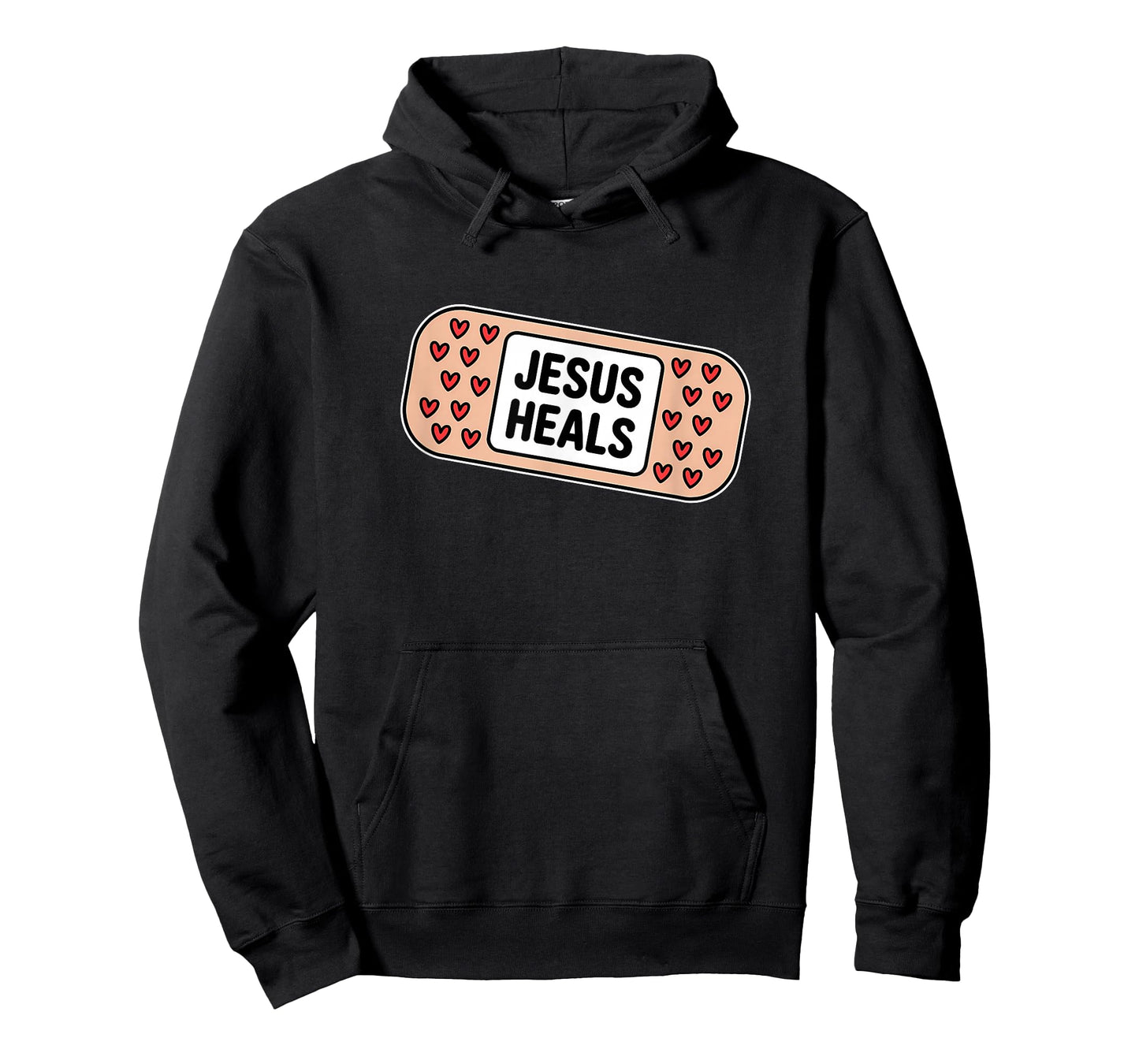 Uplifting Jesus Heals Bandage with Hearts T-Shirt