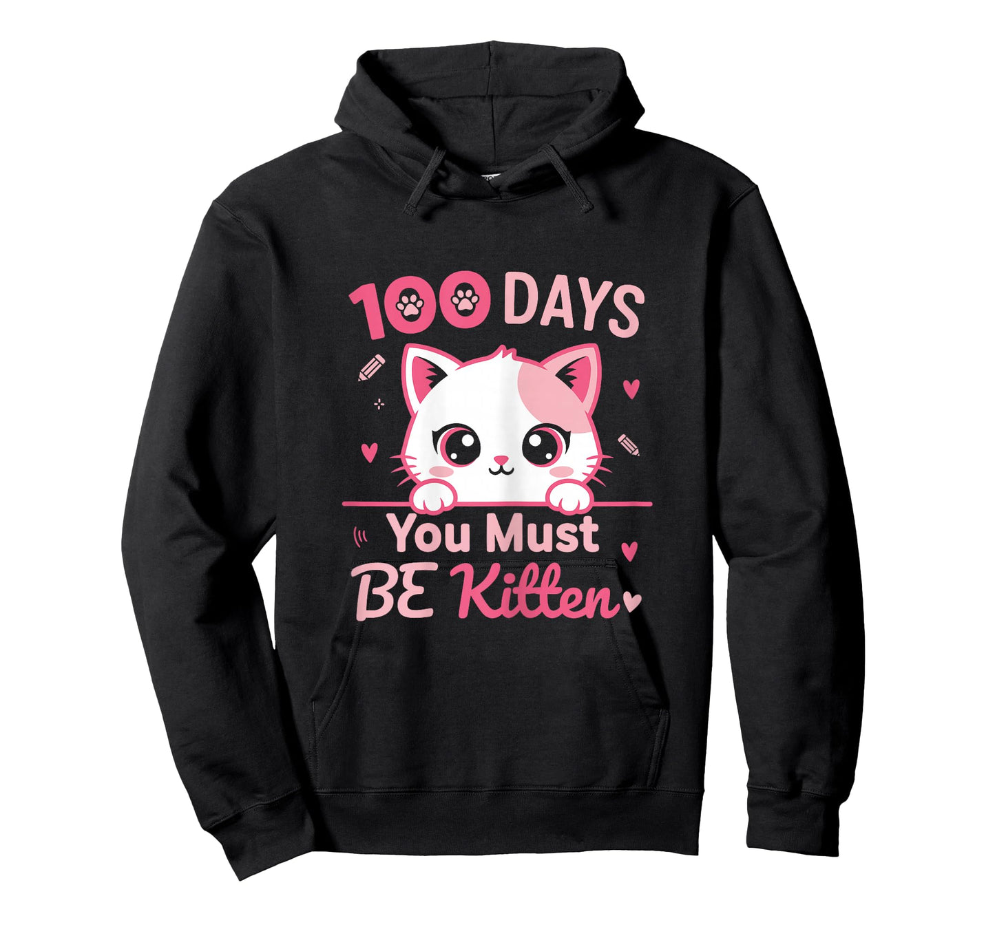 100 Day You Must Be Kitten Cute Cat 100 Days of School Girls T-Shirt