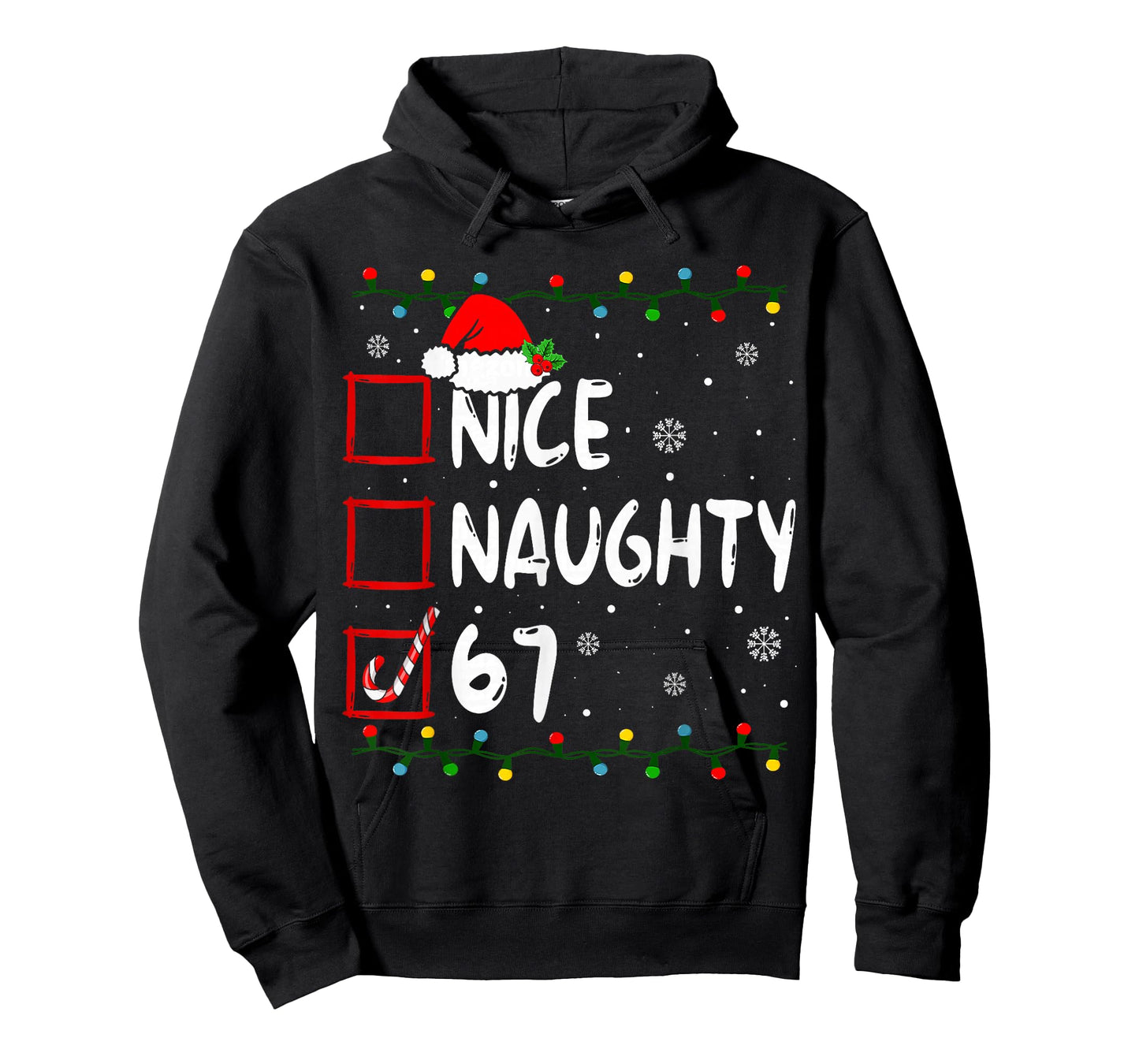 Nice Naughty 6 7 Meme 67 Christmas Six Seven Xmas Boys Kids T-Shirt
