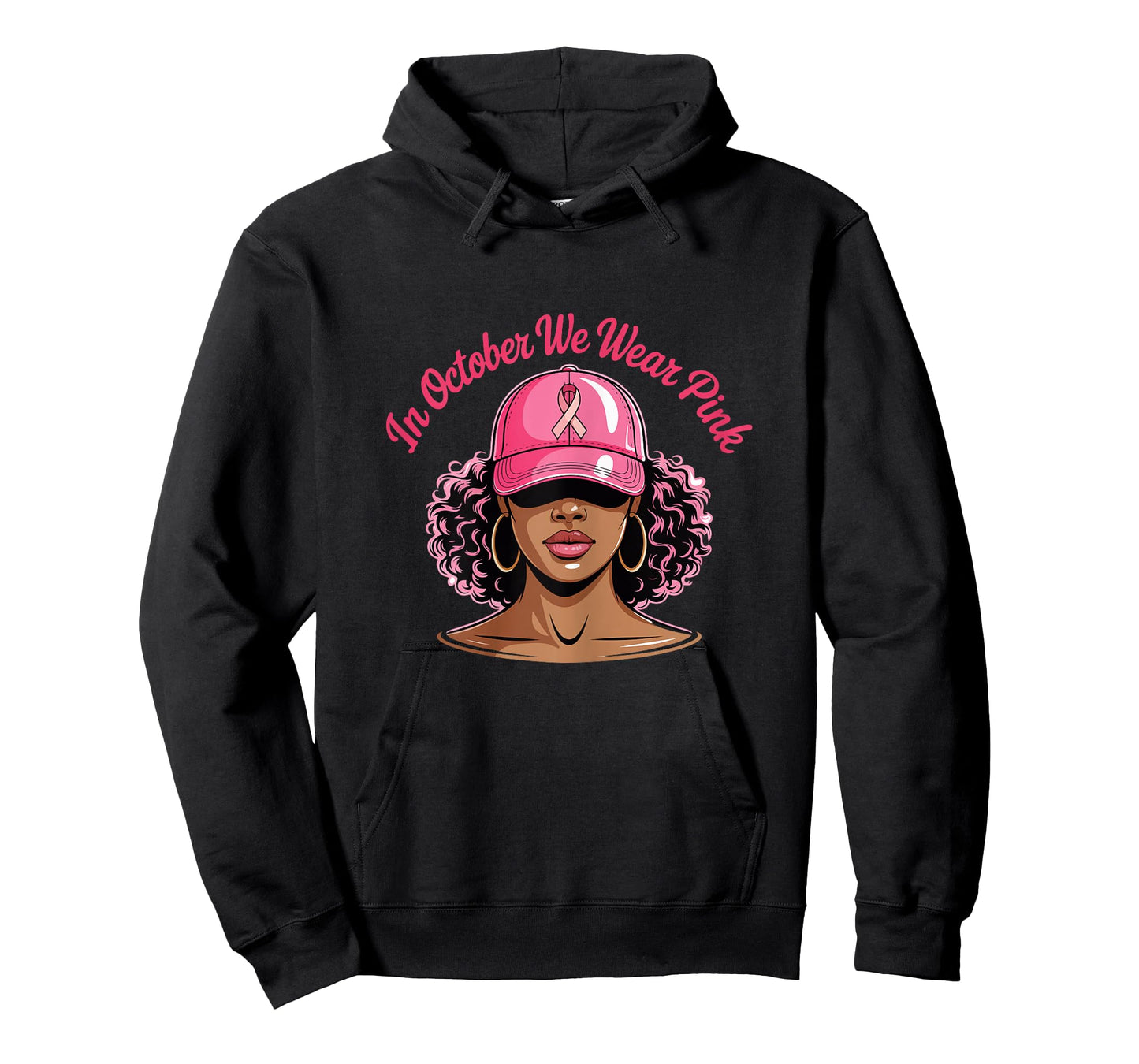 in October We Wear Pink Black Women Breast Cancer Awareness T-Shirt