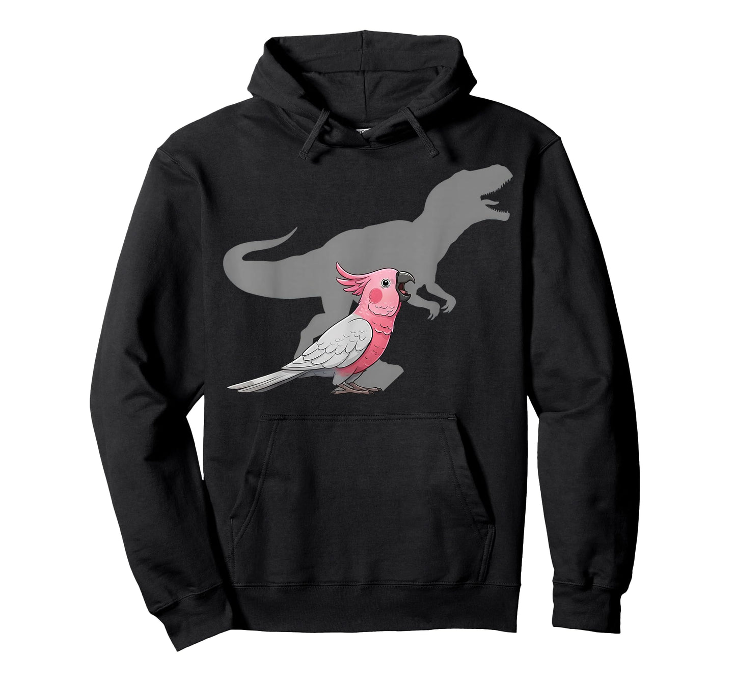 Galah Cockatoo with T rex Shadow Bird Lovers T-Shirt