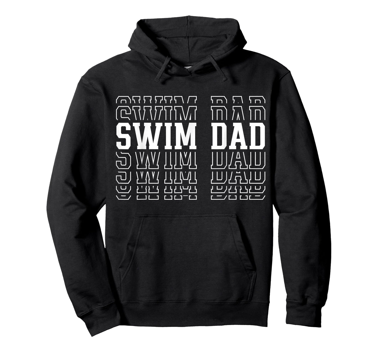 Swim Dad Funny Layered Text Father Coach Swimmer T-Shirt