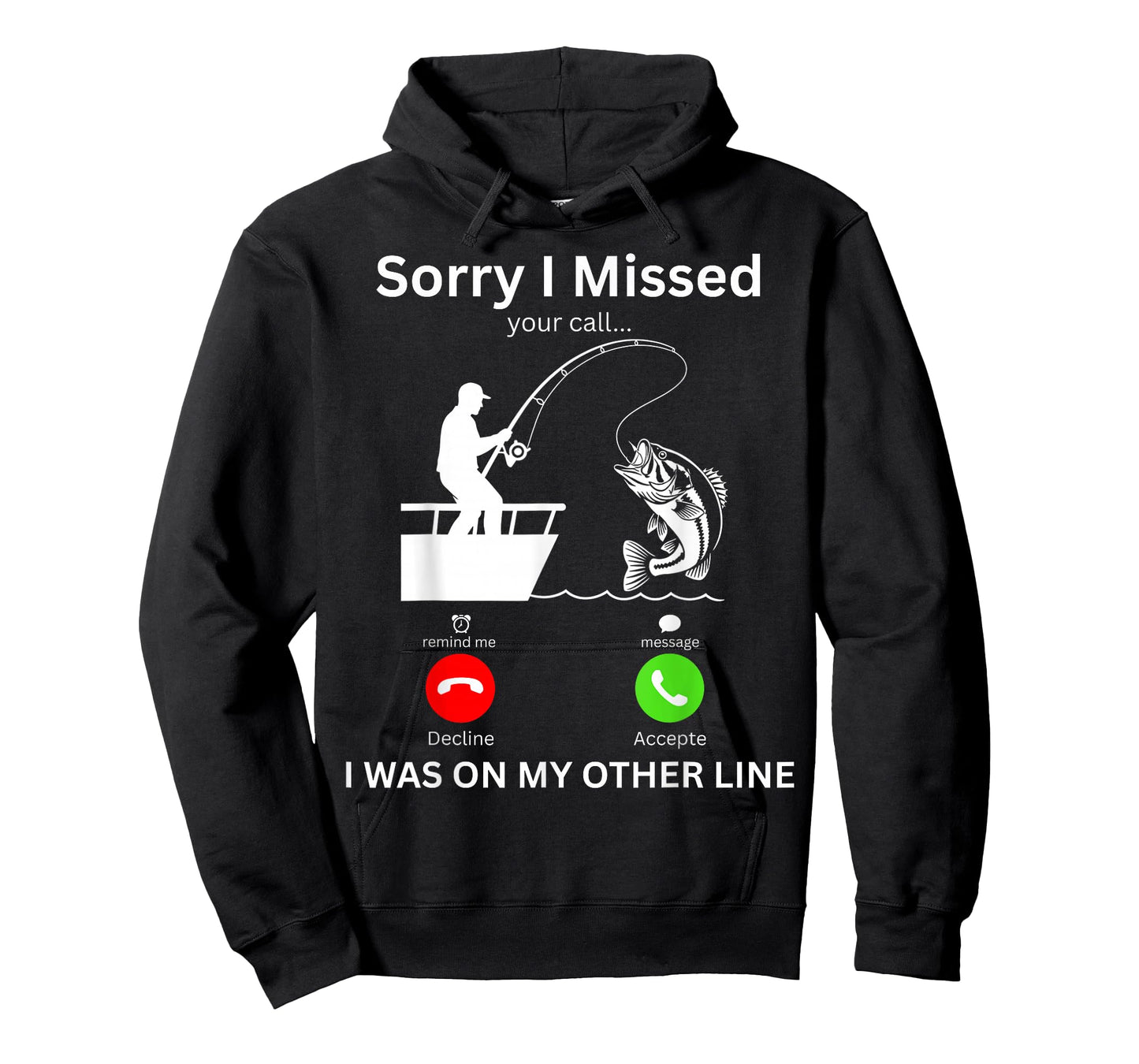 Funny Fishing Dad Missed Call Cool Father's Day Fish Fishing T-Shirt