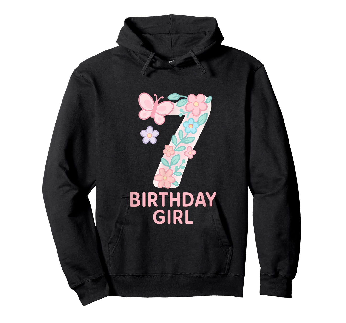 Sweet Floral Number Seven Birthday Girl T-Shirt