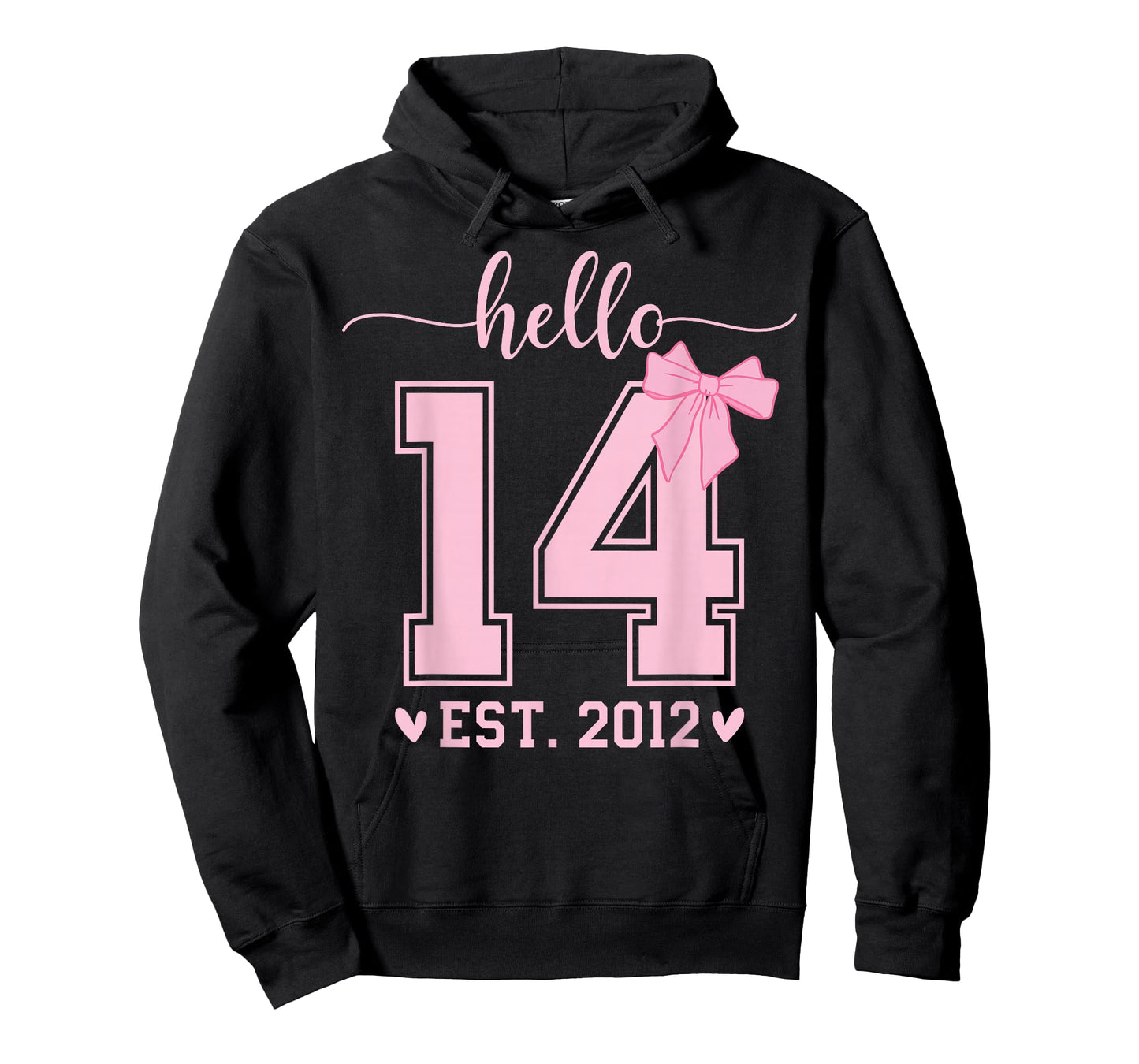 Hello Fourteen EST 2012 14th Birthday Coquette 14 Year Girl T-Shirt
