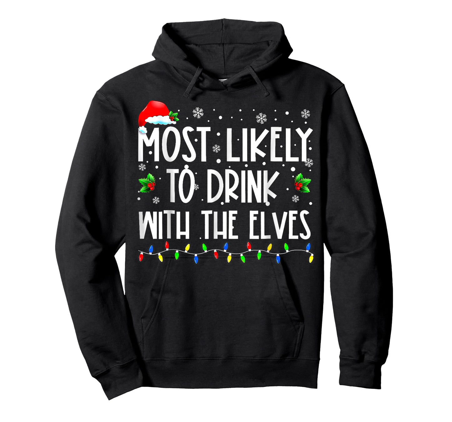 Most Likely to Drink with The Elves Elf Christmas T-Shirt
