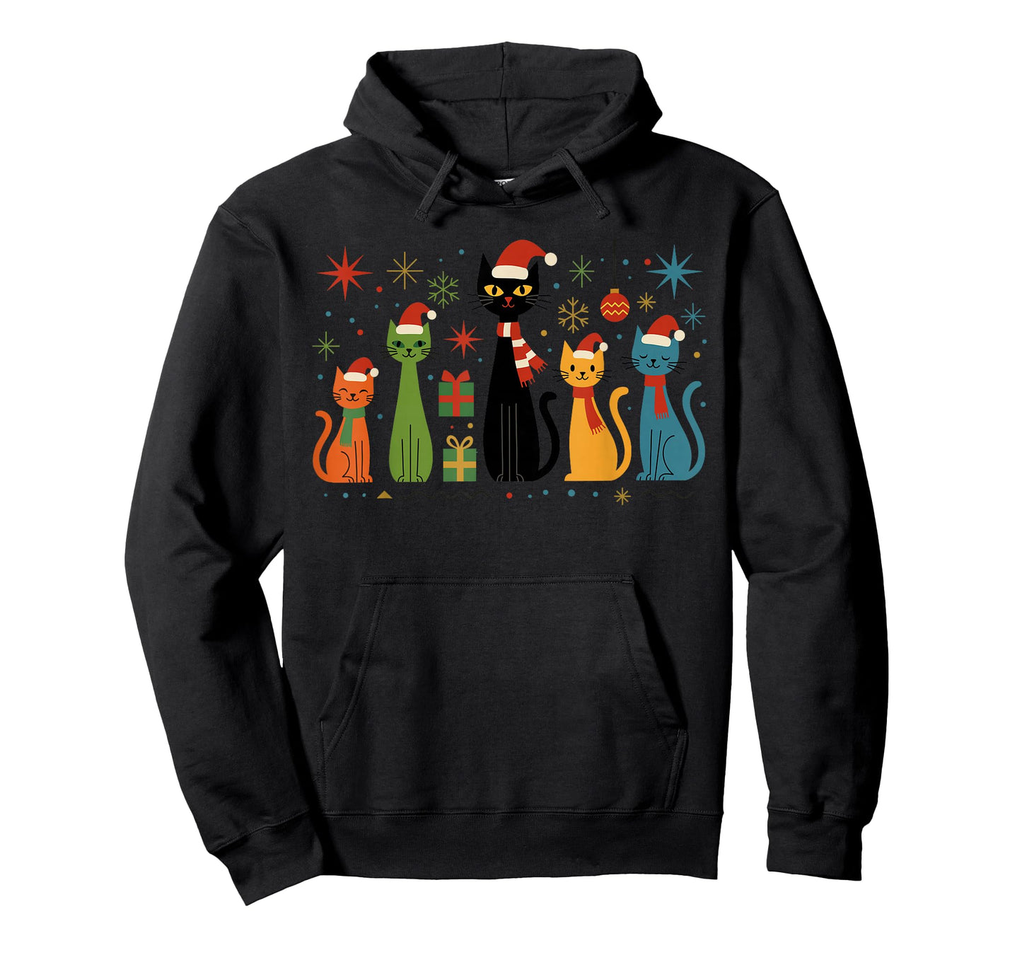 Retro Mid-Century Modern Cat Christmas Cats 50s 60s Style T-Shirt