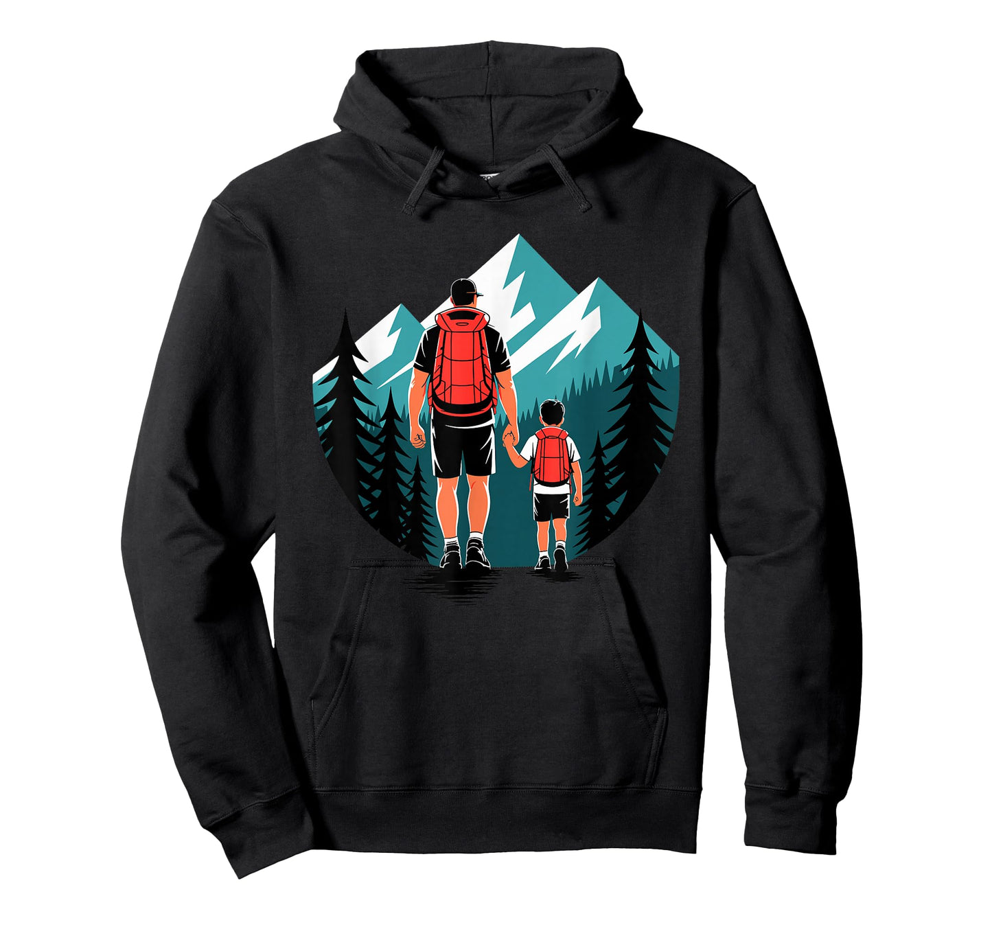 Father and Son Trail Mountain Hiking Hiker Matching Dad T-Shirt
