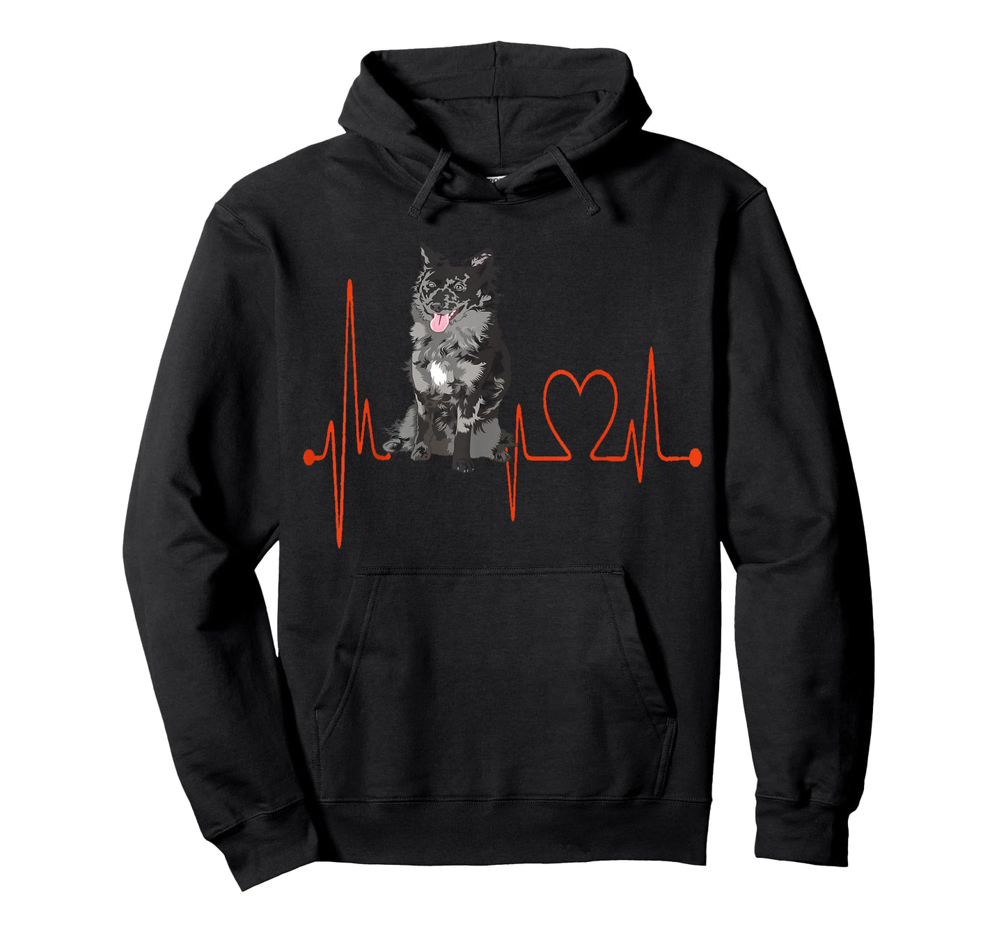 MUDI Dog Heartbeat EKG Funny Pet Owner & Lover T-Shirt